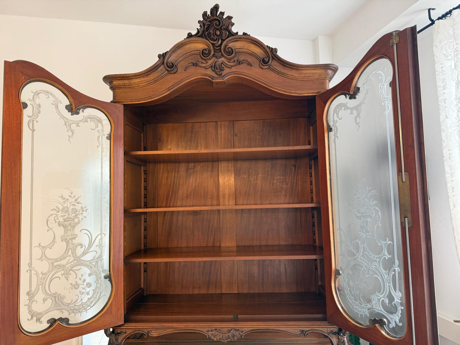SALE Pfeiferlbarock Aufsatzbuffet Altarschrank Aufsatzschrank Eichenholz  – D2657