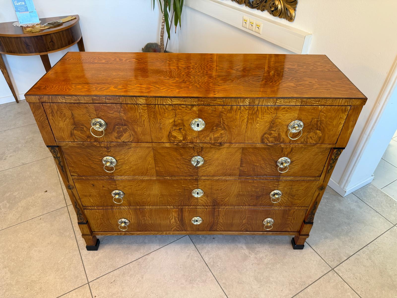 SALE Restaurierte Biedermeier Schreibkommode Eschenholz Antiquität Antikmöbel G2157