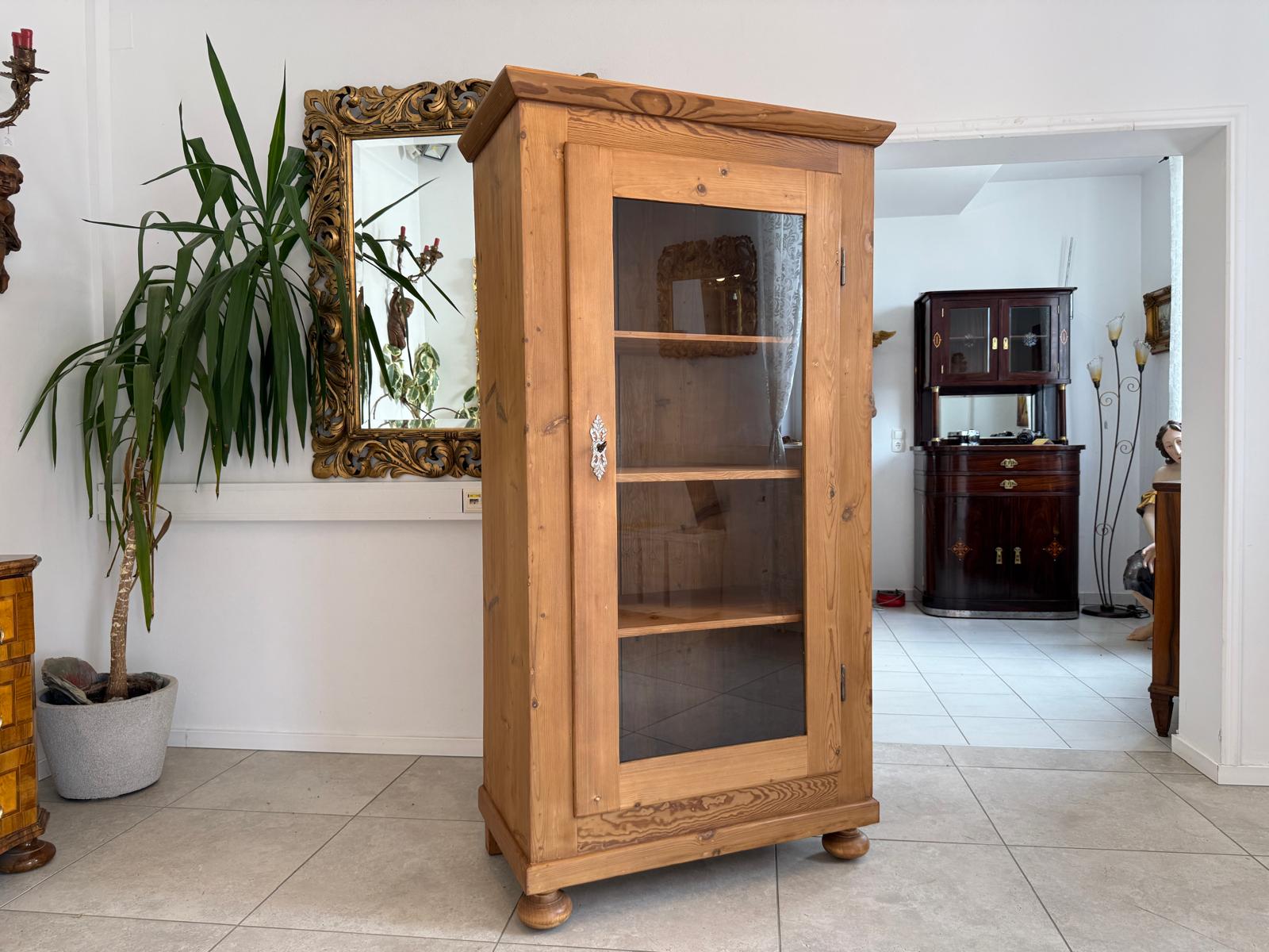Jugendstil Vitrine Bauernvitrine Bücherschrank Bauernschrank D2649