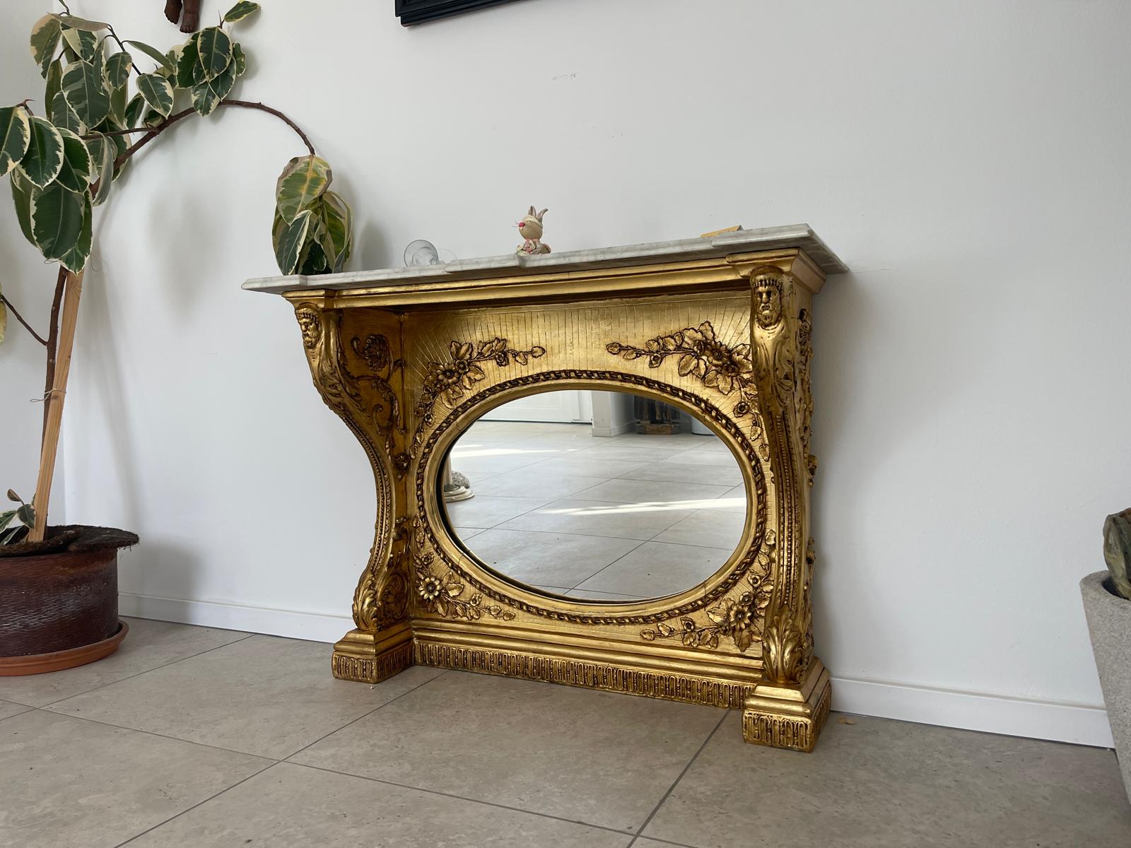 SALE Vergoldete Biedermeier Konsole Podest Antiquität G1339