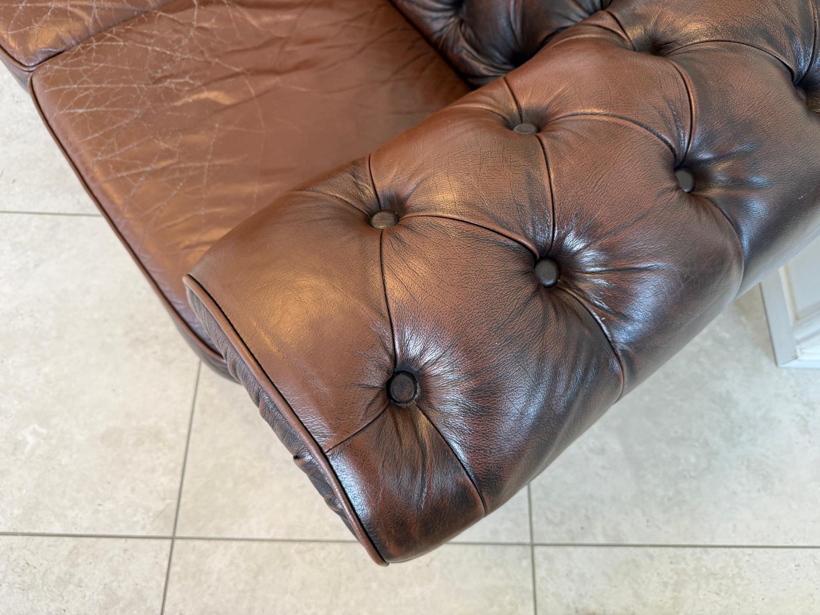 Chesterfield 2er Clubsofa Diwan Couch Zigarrenbraun G1831