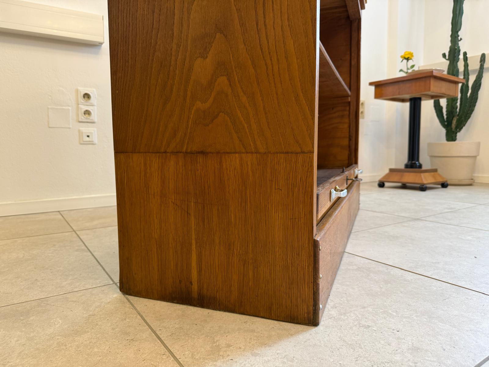 Jugendstil Rolladenschrank Antik Braun Büroschrank G2018