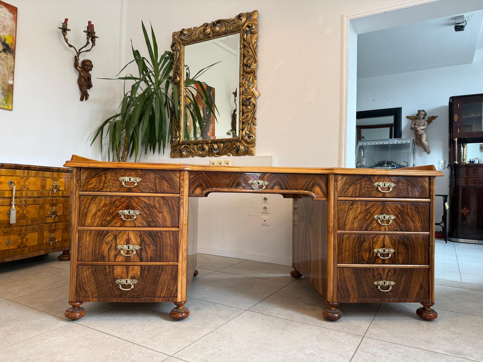 Restaurierter Großer Biedermeier Schreibtisch Sekretär D2678