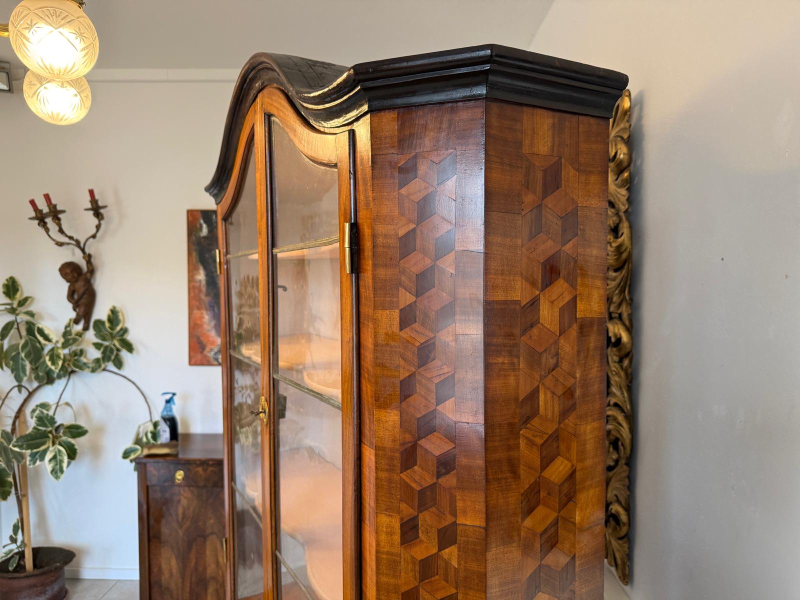 Originale Aufsatzvitrine Aufsatzkommode Vitrine Antiquität Tabernakl D1145