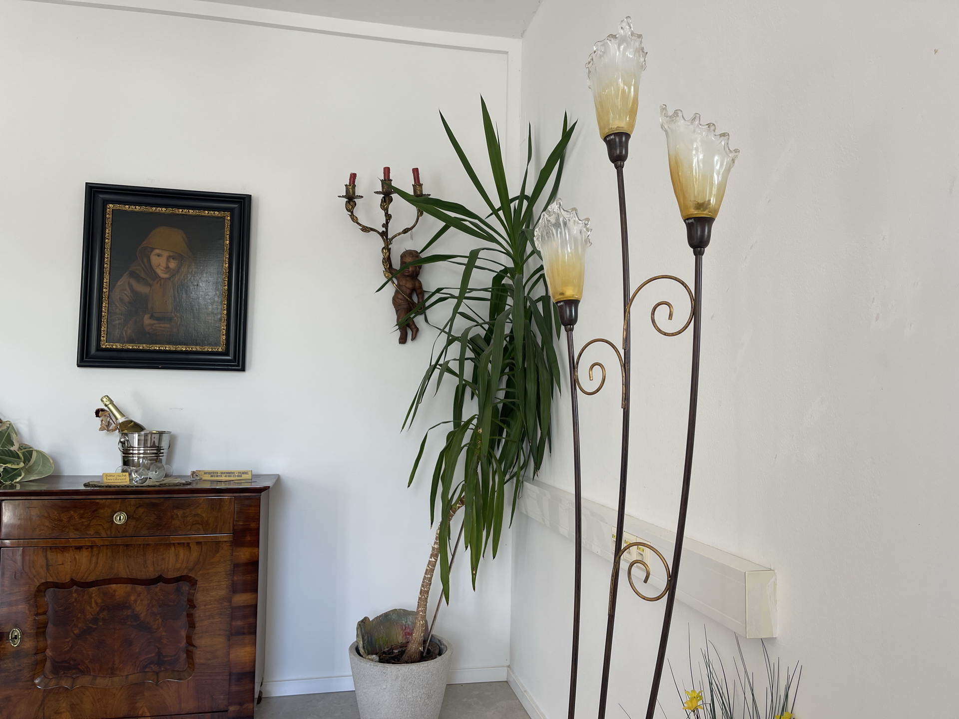 Stehlampe Antikstil Metallluster Leuchter Klassizismus A4387