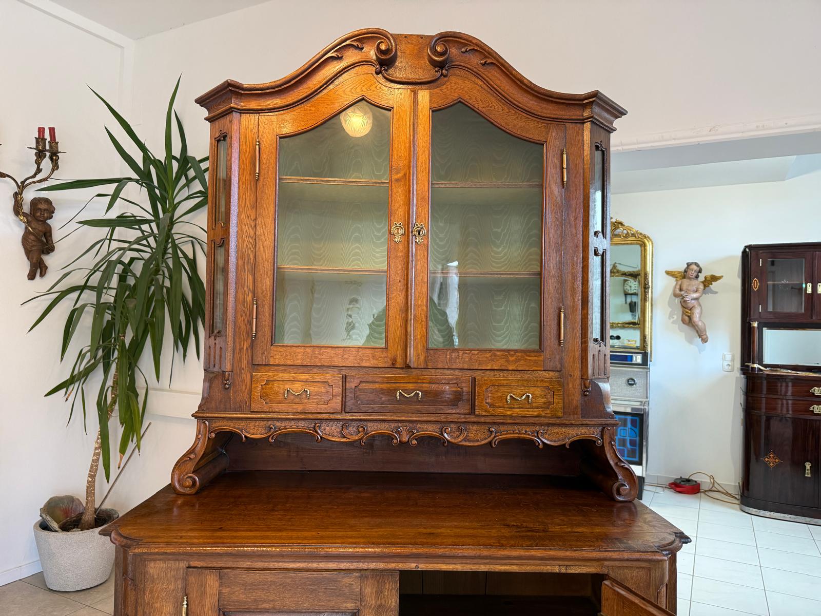 Originaler barocke Aufsatzvitrine Aufsatzkommode Vitrine Antiquität Tabernakl D1143