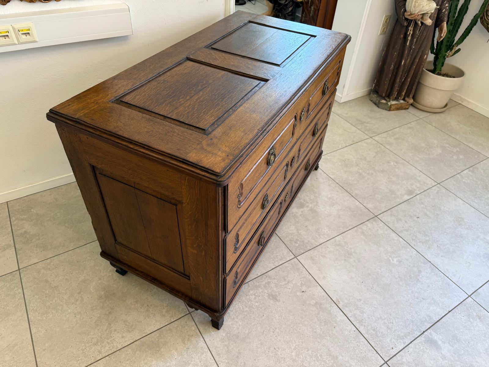 Authentische Barock Kommode Ladenkommode Eichenholz Antiquität D2428