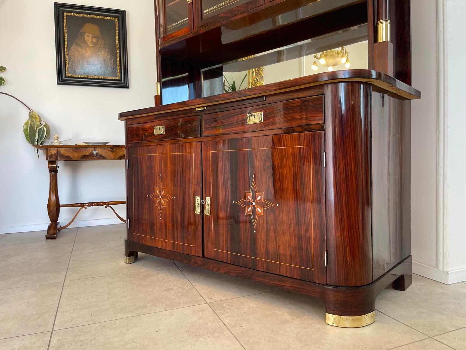 Sale Restauriertes Jugendstil Designerbuffet Aufsatzbuffet Bücherschrank G1376