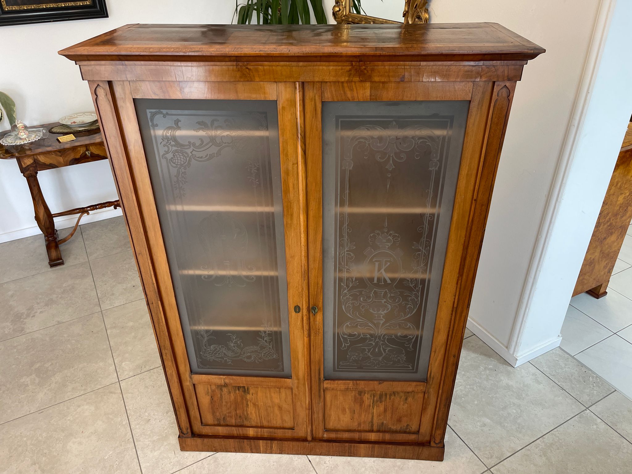 Biedermeier Bücherschrank Glasschrank Kasten G1519