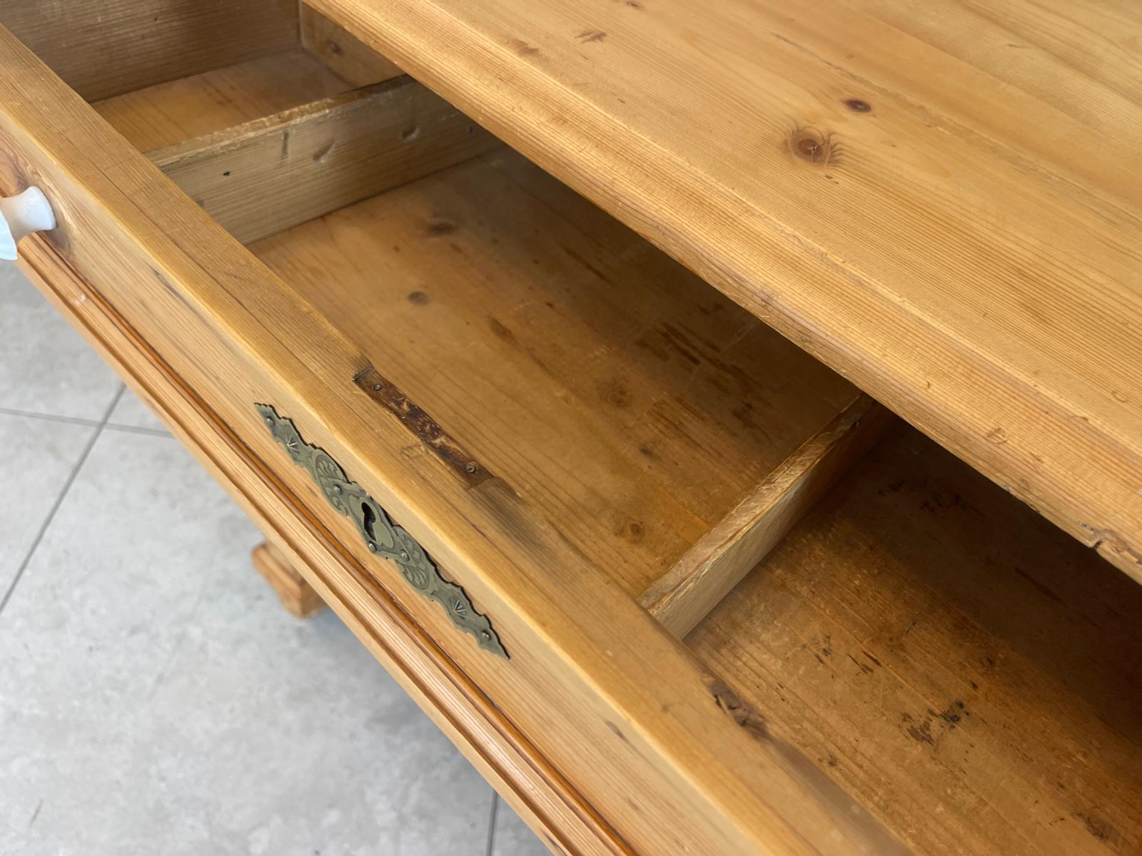 Gründerzeit Anrichte Säulenschrank Naturholzschrank Antikes Bauernmöbel G1618