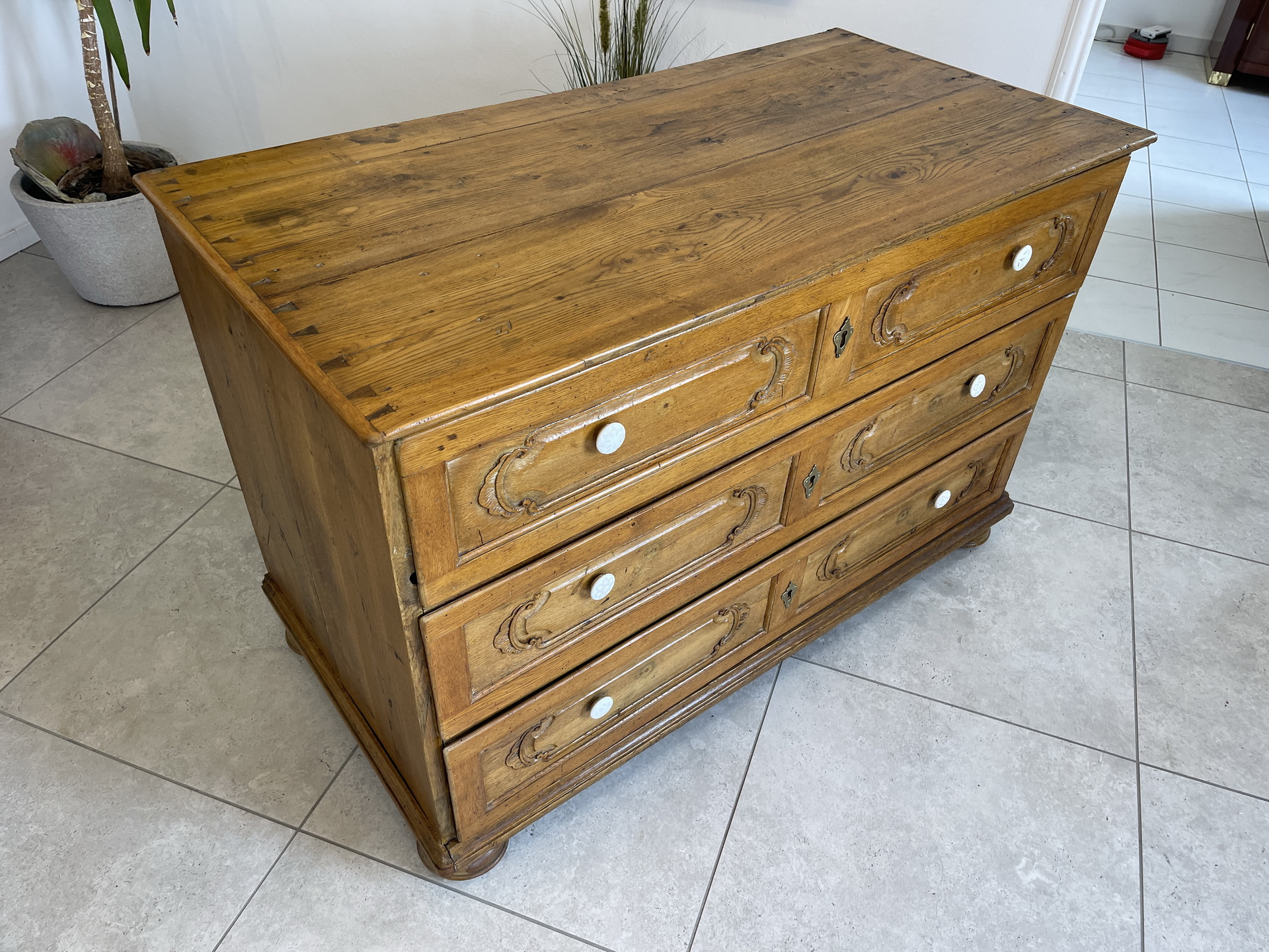 biedermeier_65n4RmeHuRb7GOB Barock Kommode Eichenholz Knochenbarock mit Schnitzarbeit A4301