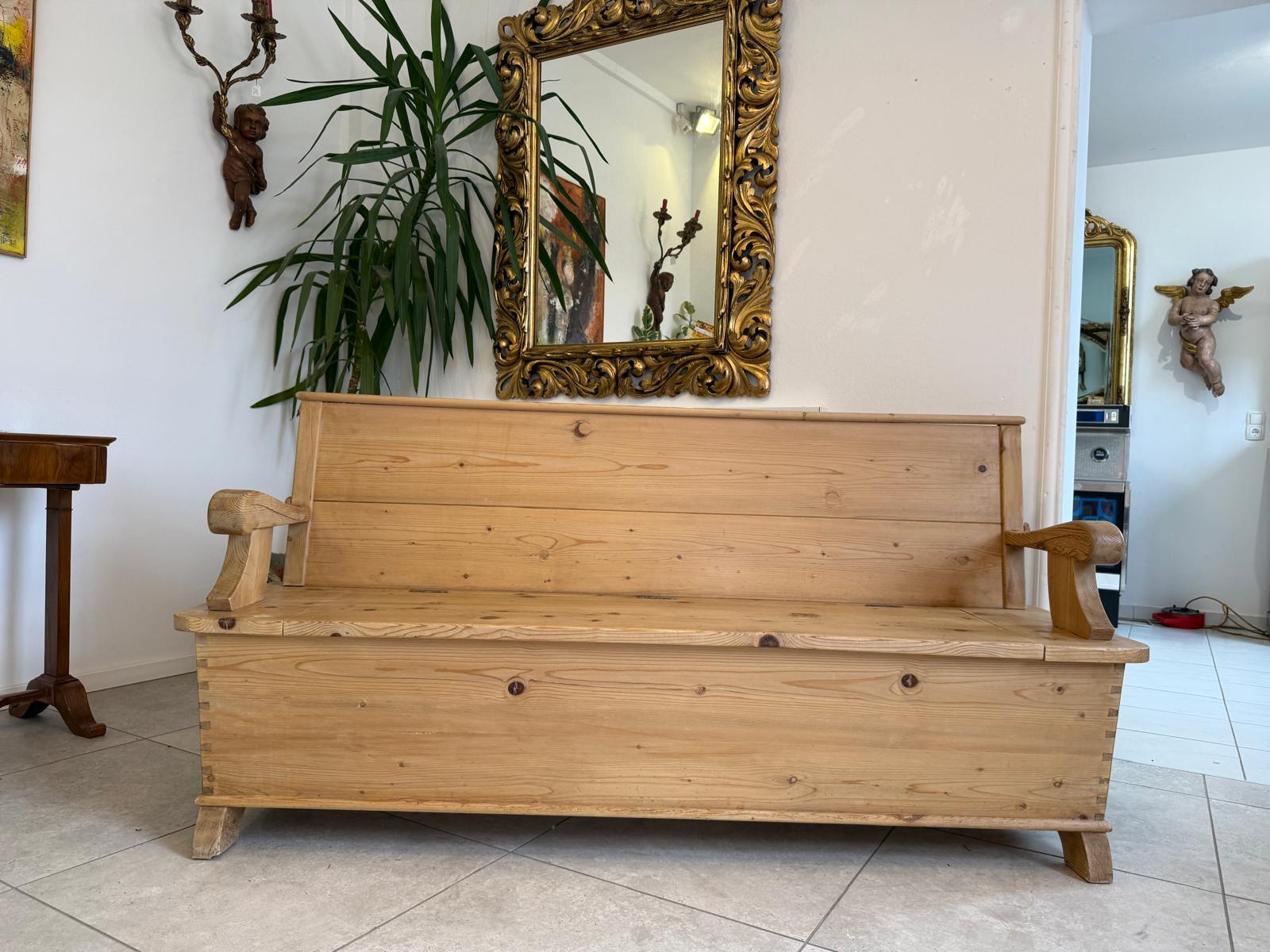 Antike Jugendstil Truhenbank Landhausbank Küchenbank breite 183cm D1221