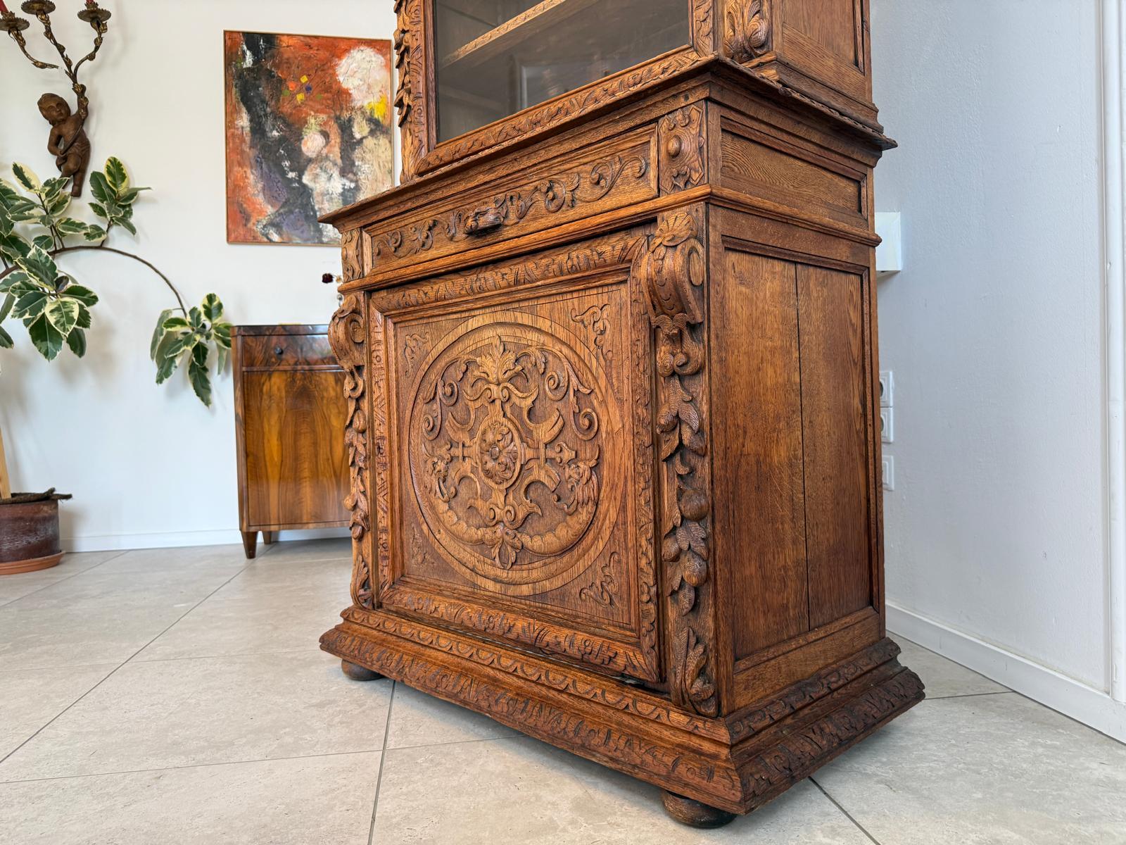 Gründerzeit Aufsatzbuffet Schnitzkunst Antiquität G1908