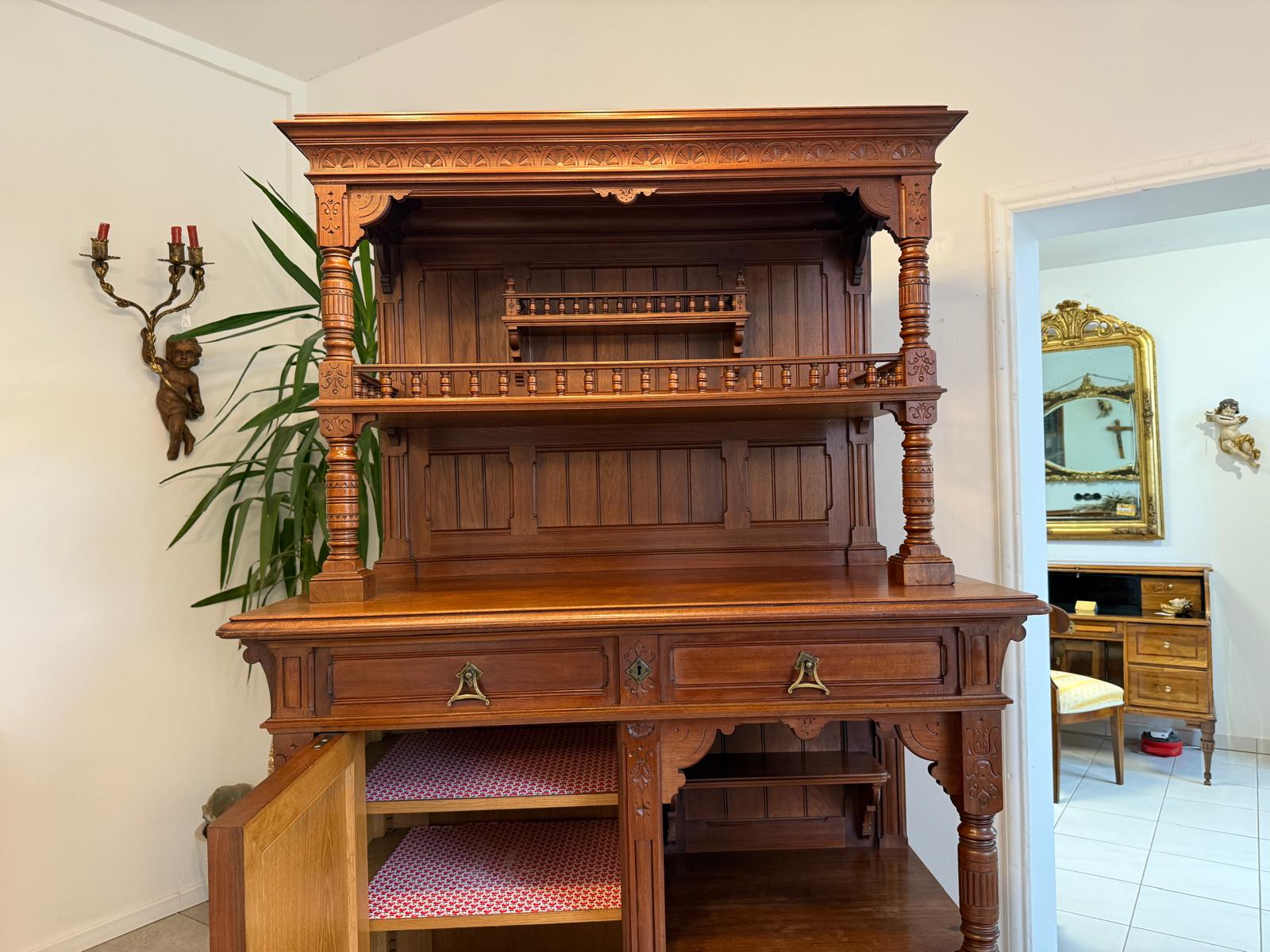 Originale Gründerzeit Anrichte Schrank Vertiko Schrank RegalG2234