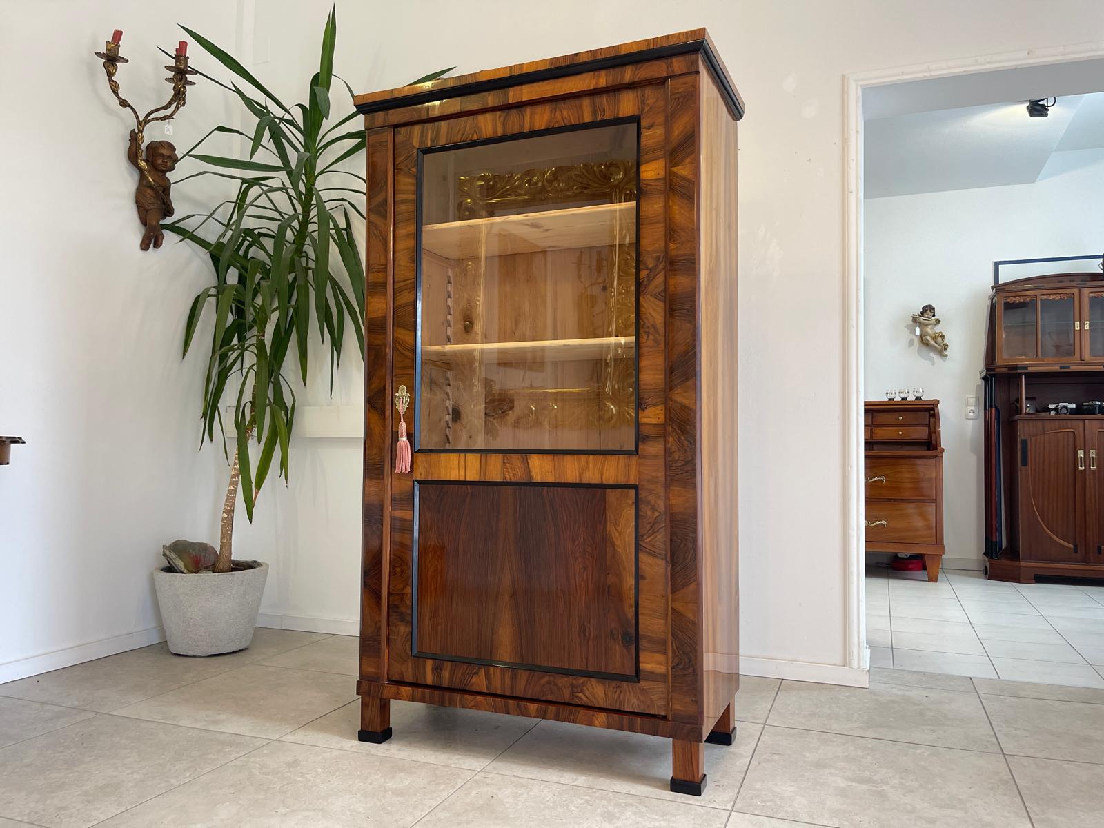 Originale Biedermeier Vitrine Glasschrank Antiquität Bücherschrank G1746