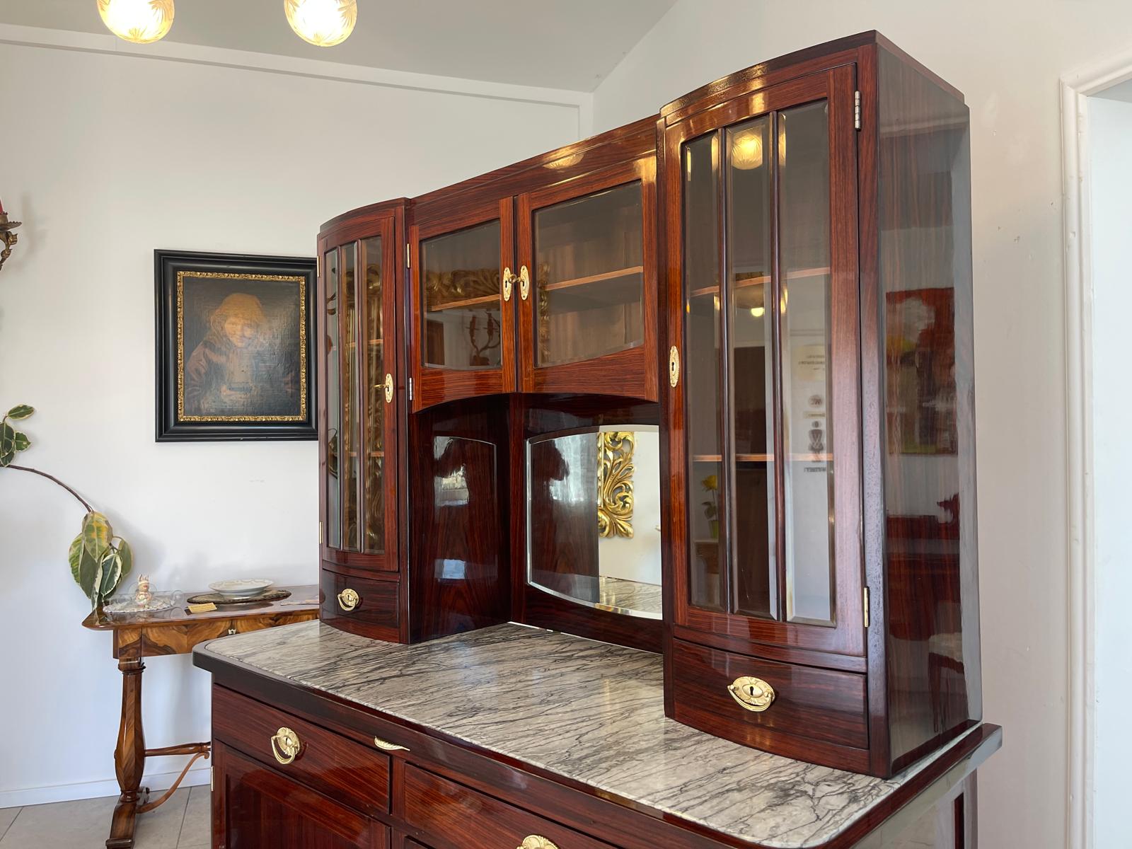 Sale Restauriertes Jugendstil Designerbuffet Aufsatzbuffet Originalstück G1377