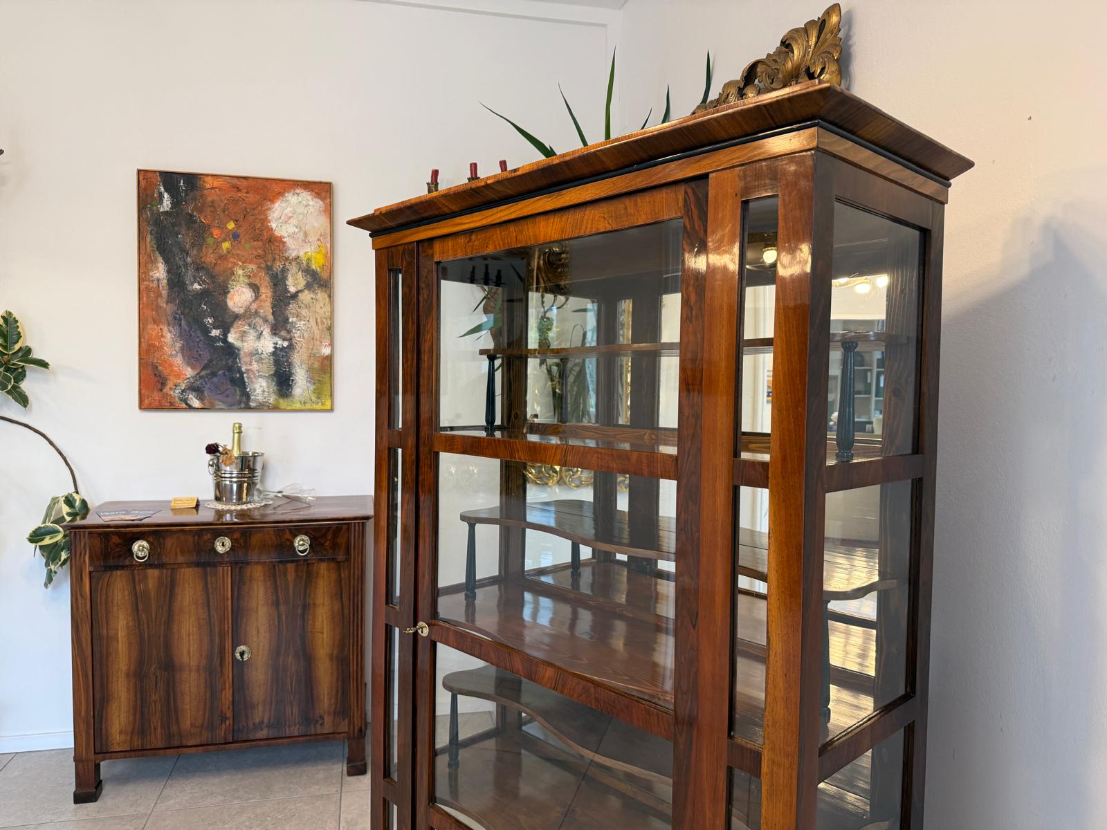 SALE Restaurierte Biedermeier Vitrine Bücherschrank ANTIQUITÄT G2084