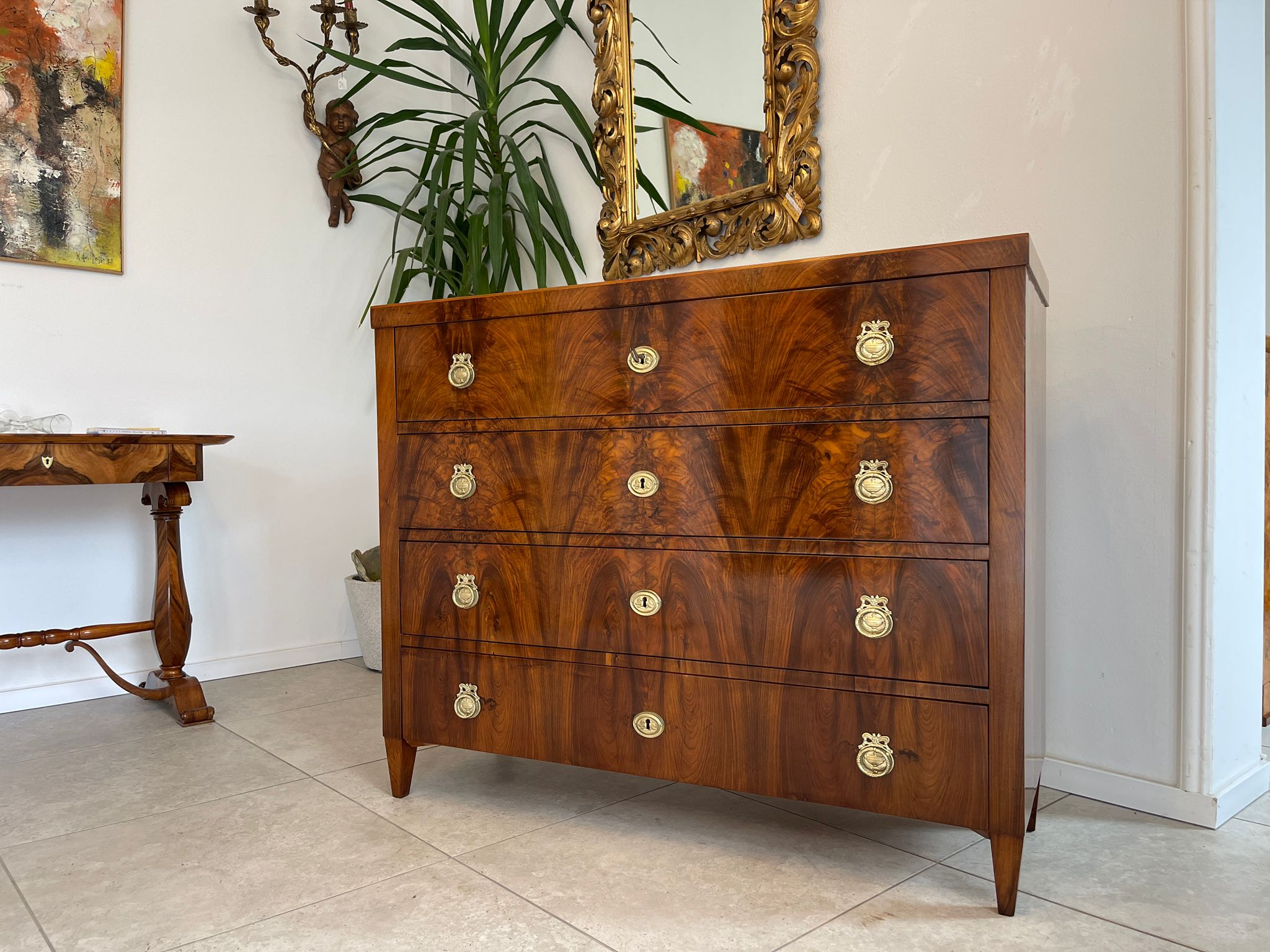 Restaurierte Biedermeier Kommode Sale Antiquität Nussholzfurnier G1681