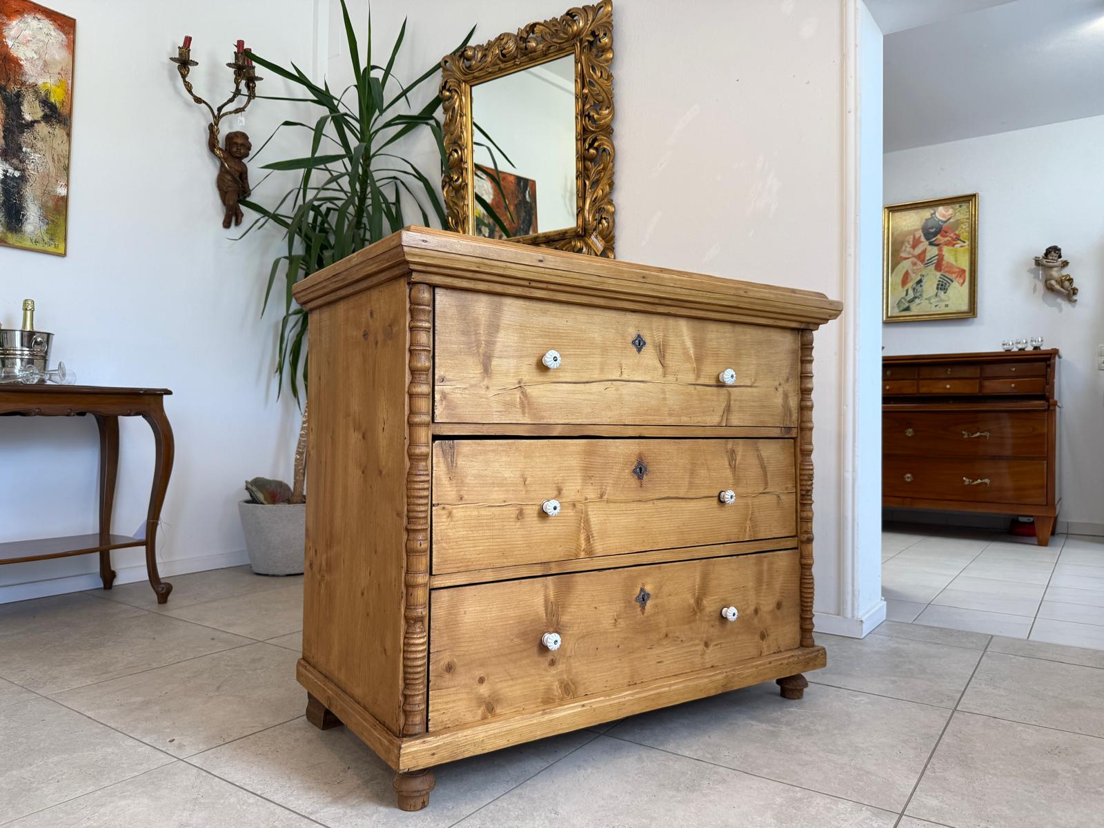 Biedermeier Ladenkommode Naturholzkommode Kommode G1833