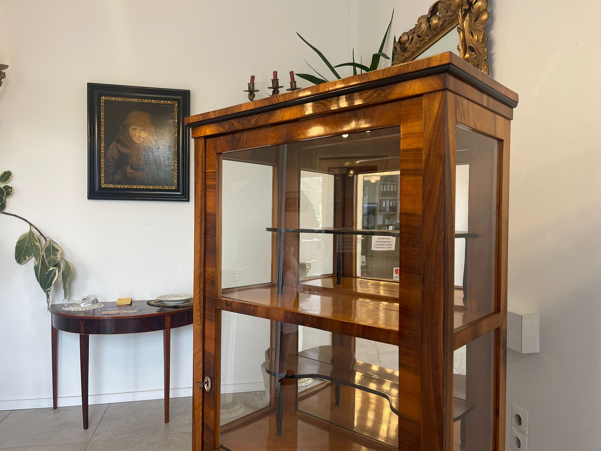 Antiquität Biedermeier Vitrine Bücherschrank A5153