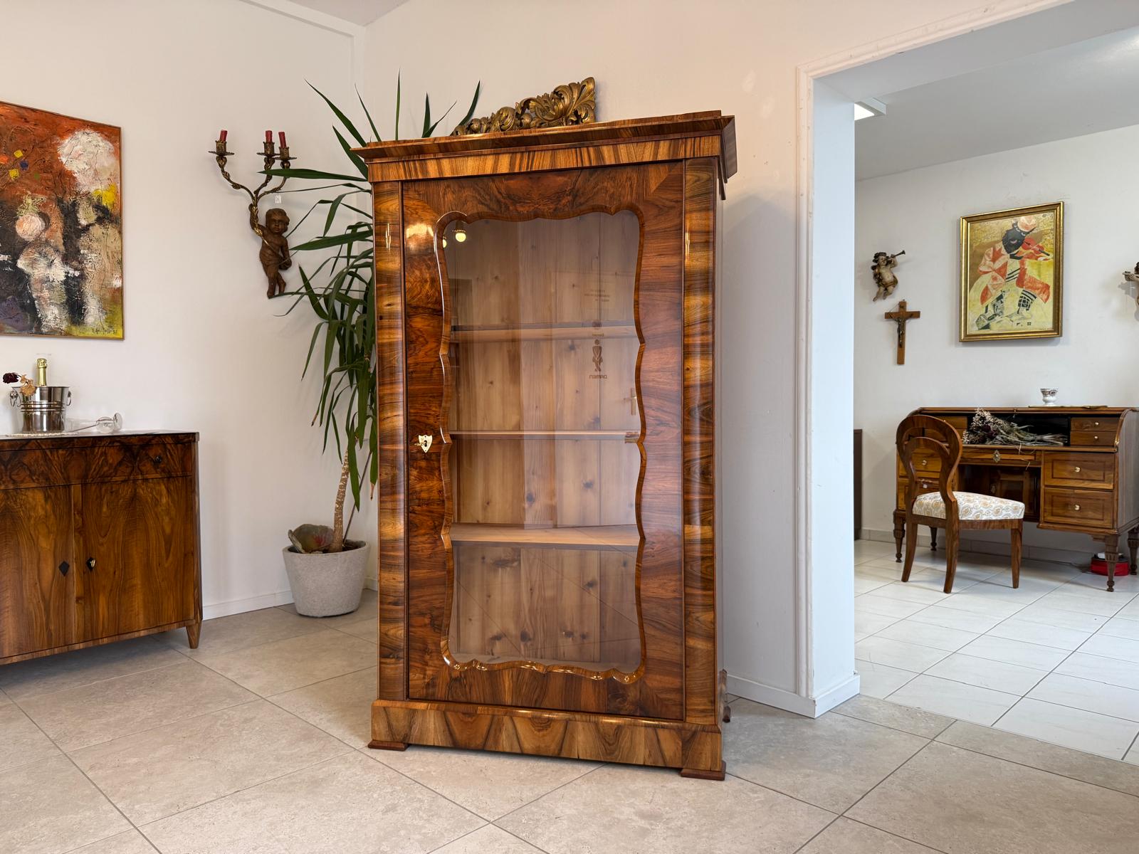 Sale Restauriert Antiquität Biedermeier Vitrine Glasschrank Bücherschrank G2051