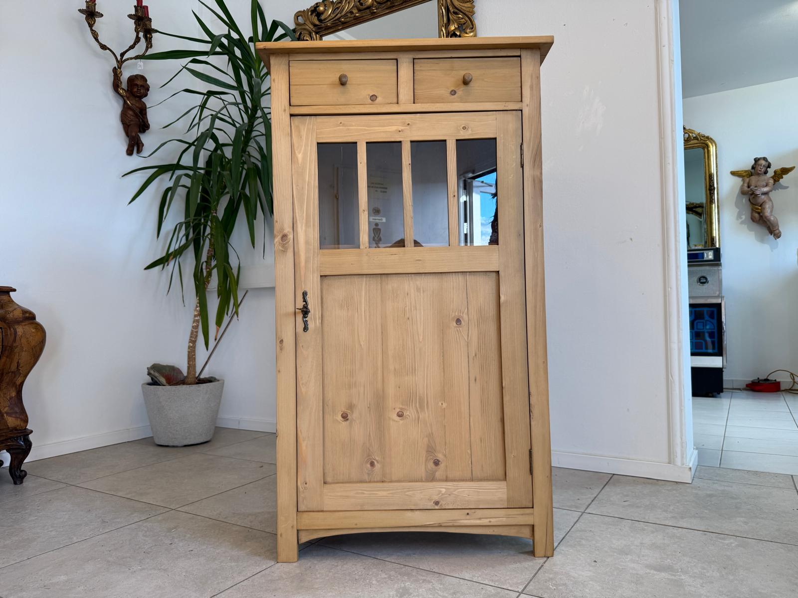 Bäuerliches Vertiko Bücherschrank Halbschrank Bauernschrank Weichholz D1186