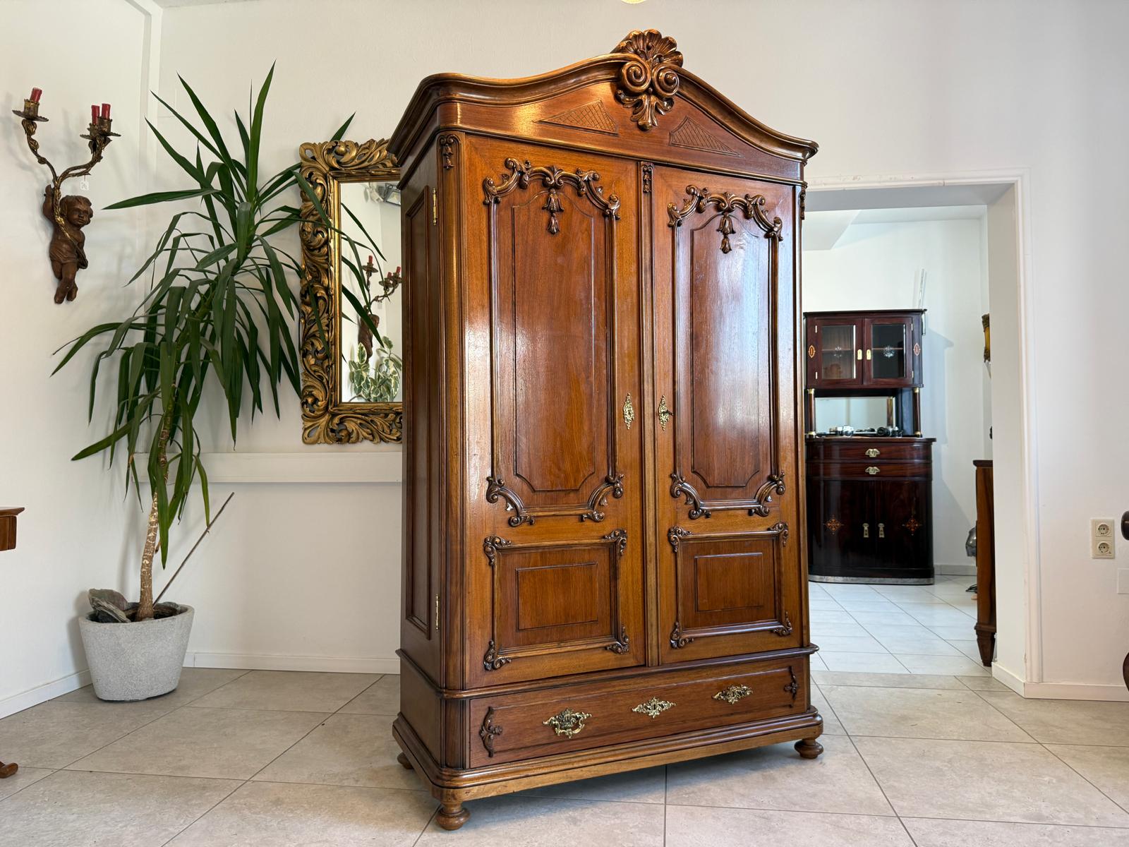 Antiker Originaler Pfeiferlbarock Kleiderschrank Dielenschrank Schrank  D1237