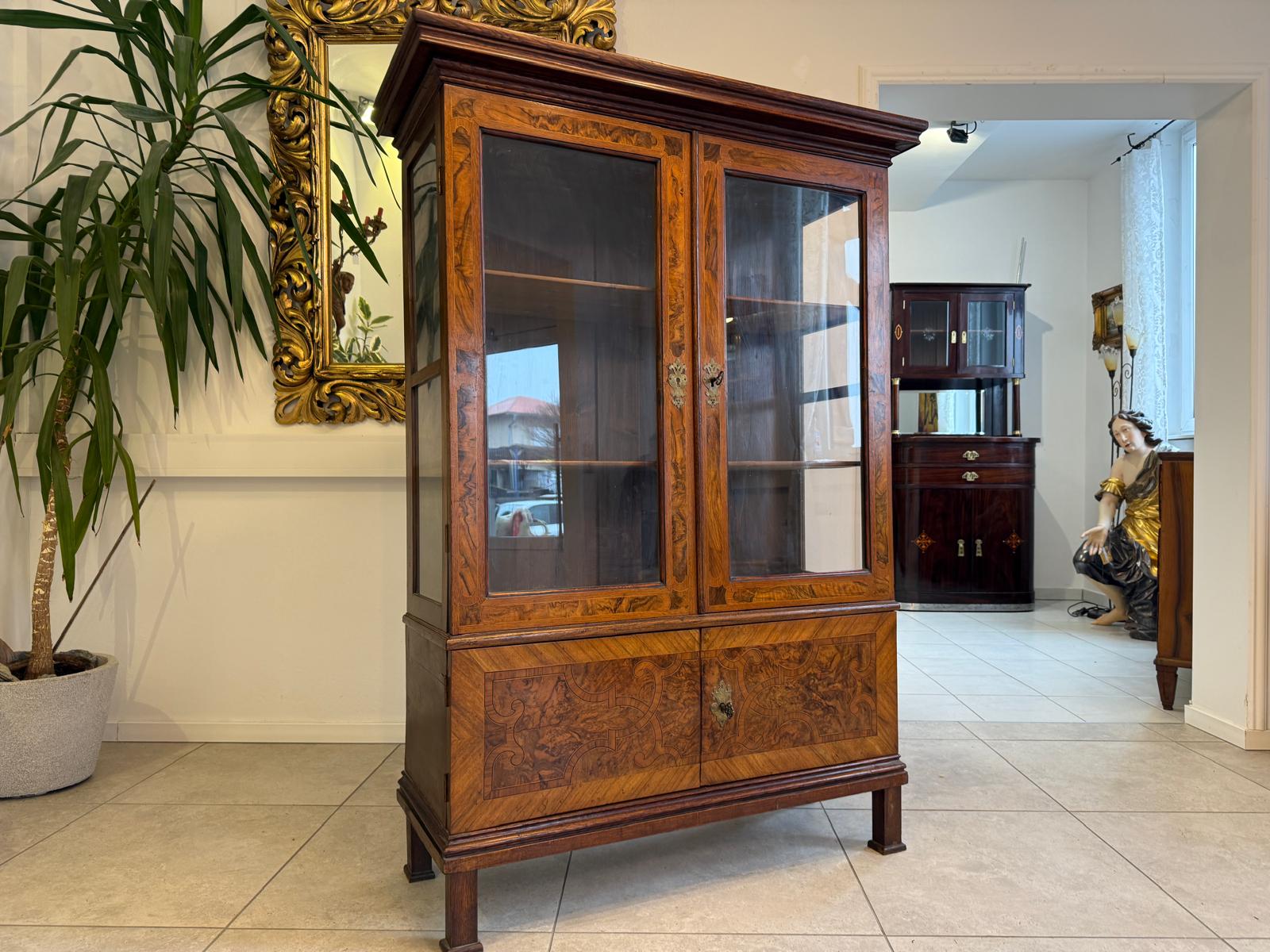 Sale Biedermeier Stilvitrine Bücherschrank Glasschrank Glaskasten D1034
