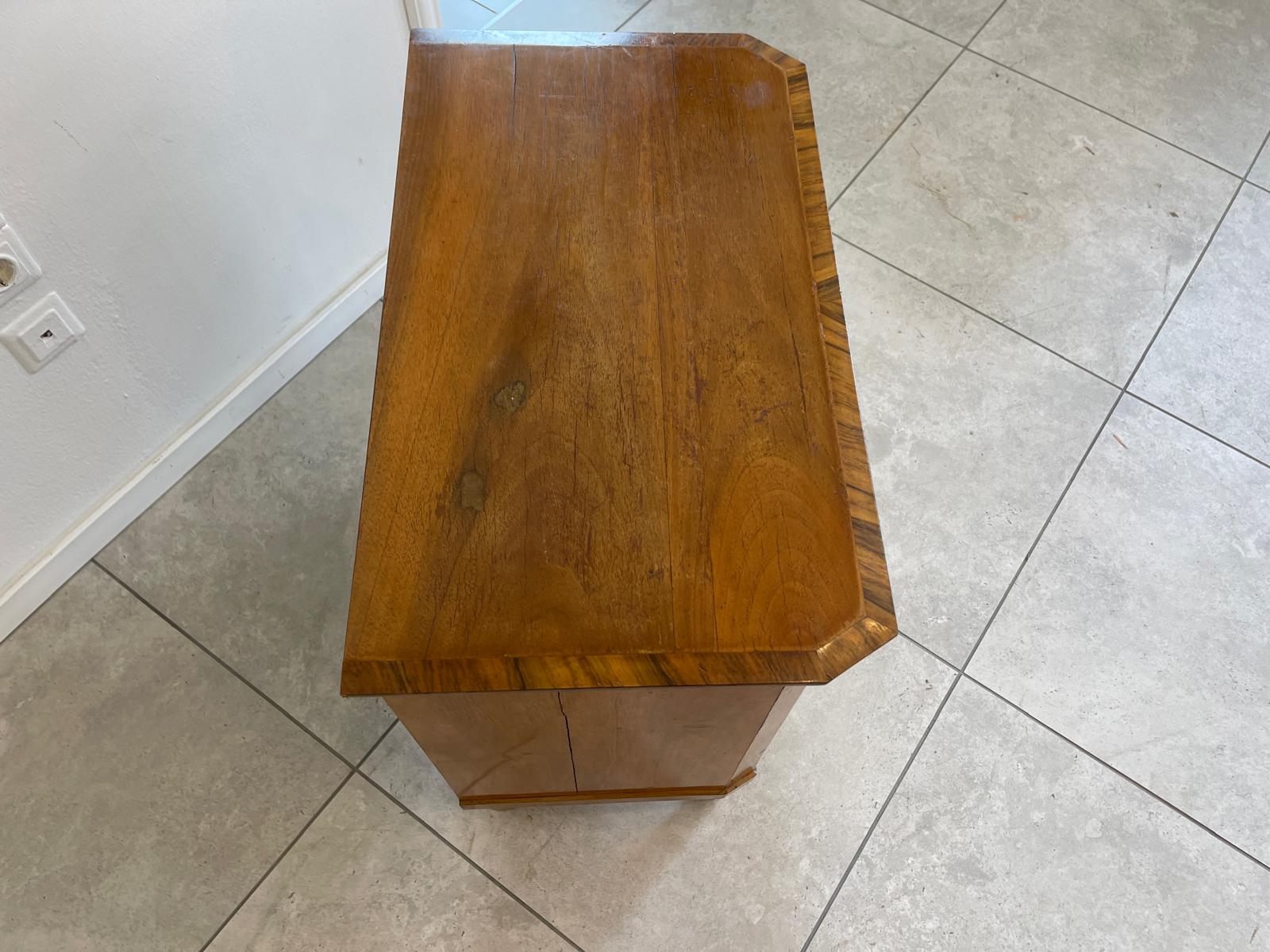 Kommode Biedermeier Stil 3 Laden Stilmöbel Nussholz G1665