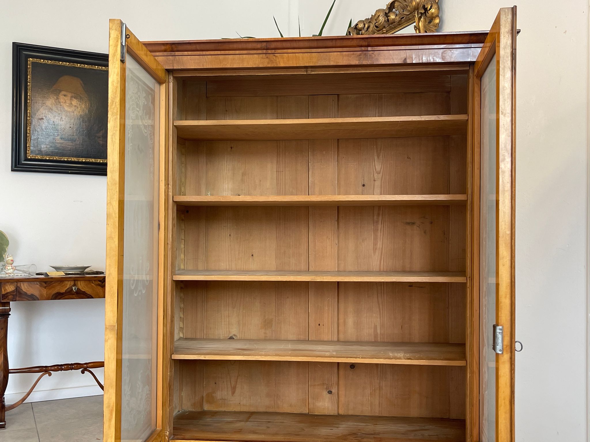 Biedermeier Bücherschrank Glasschrank Kasten G1519