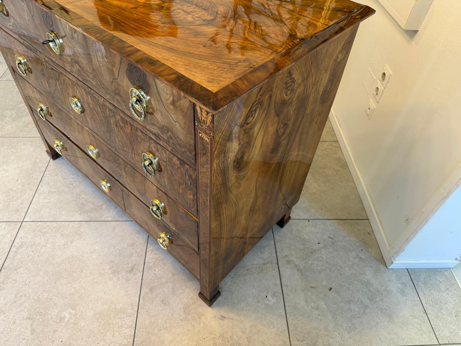 Restaurierte Biedermeier Kommode 4 Ladenkommode Nussholz Antiquität D1217