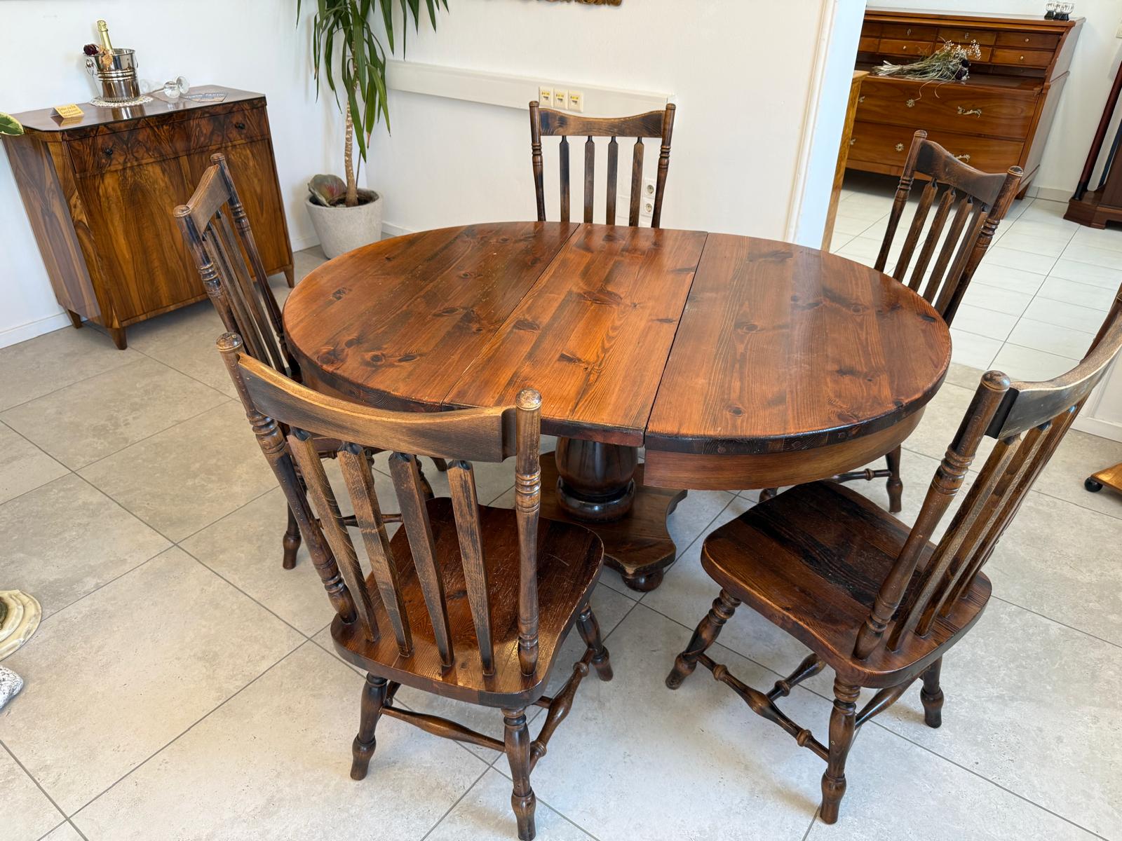 Bauernstube Speisezimmergruppe Tisch 5 Sessel  G1901