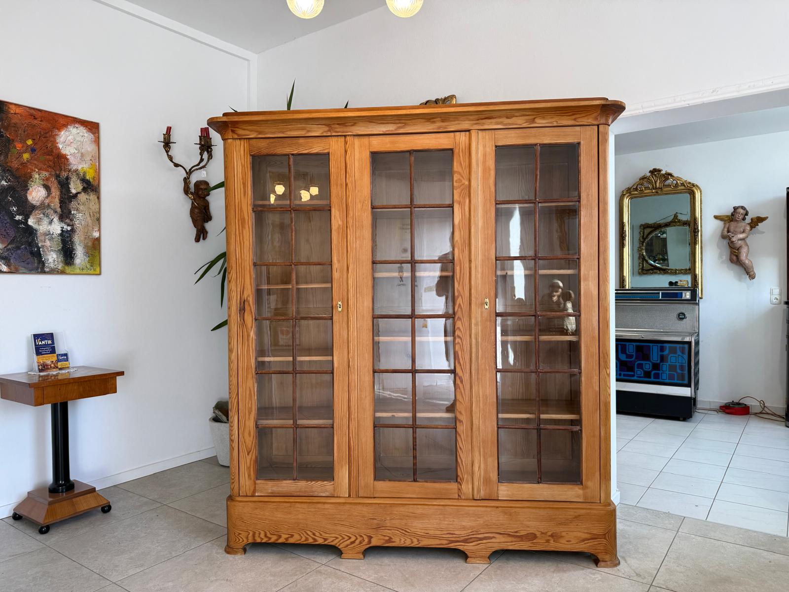 Sale Jugendstil Vitrine Bauernvitrine Bauernschrank Bücherschrank D1261