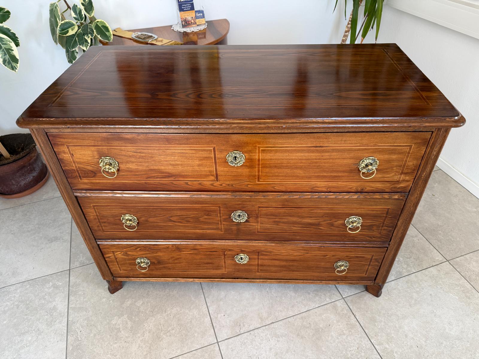 Restaurierte Biedermeier Kommode 3 Ladenkommode Nussholz Antiquität G2213