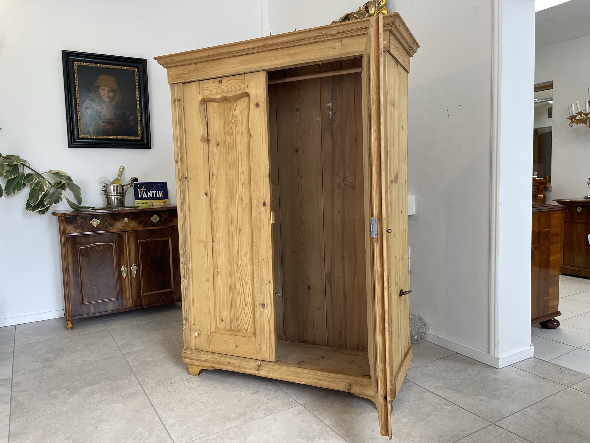 Bauernschrank_151MWRddG0d3l3C1 Original Biedermeier Bauernschrank Bauernkasten B1552