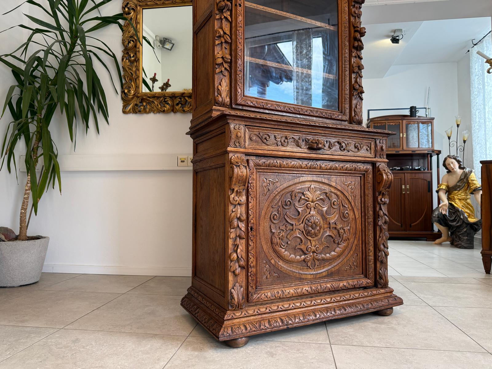 Gründerzeit Aufsatzbuffet Schnitzkunst Antiquität G1908