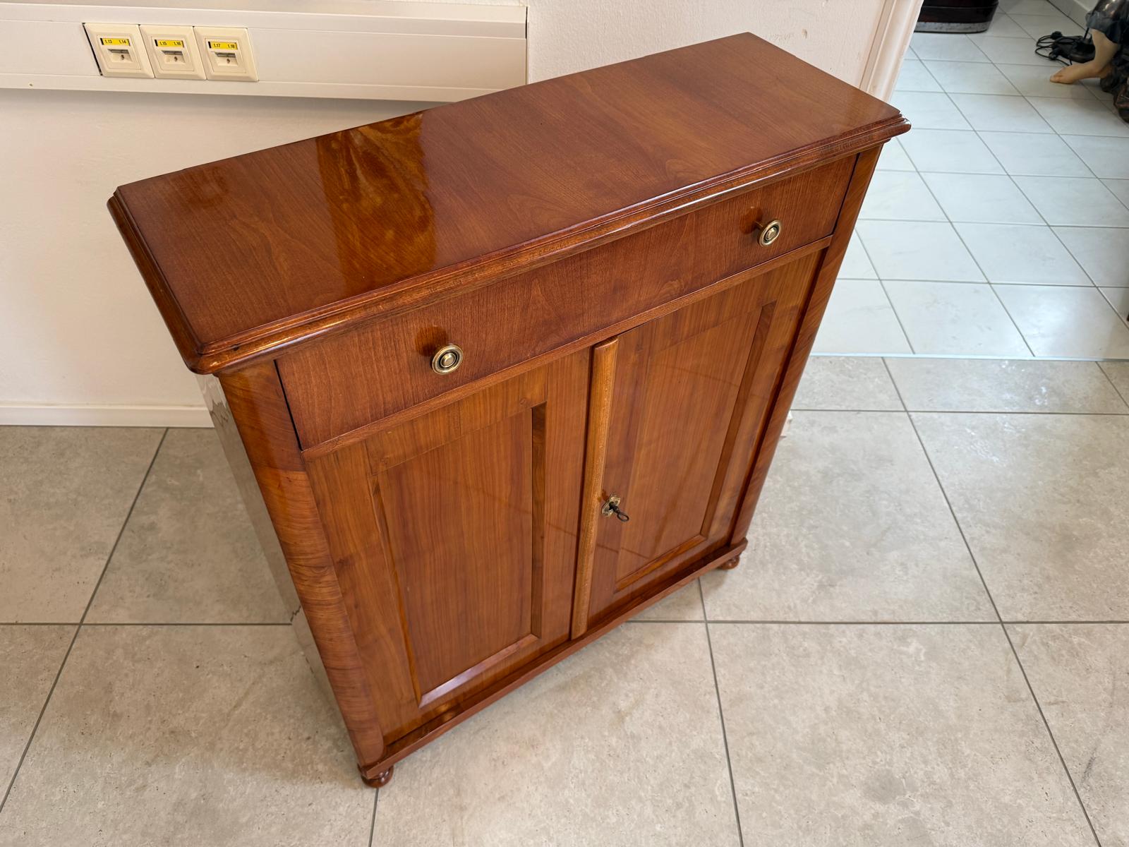Restauriertes Biedermeier Trumeau Anrichte Kirschholzfurnier Antiquität D1194