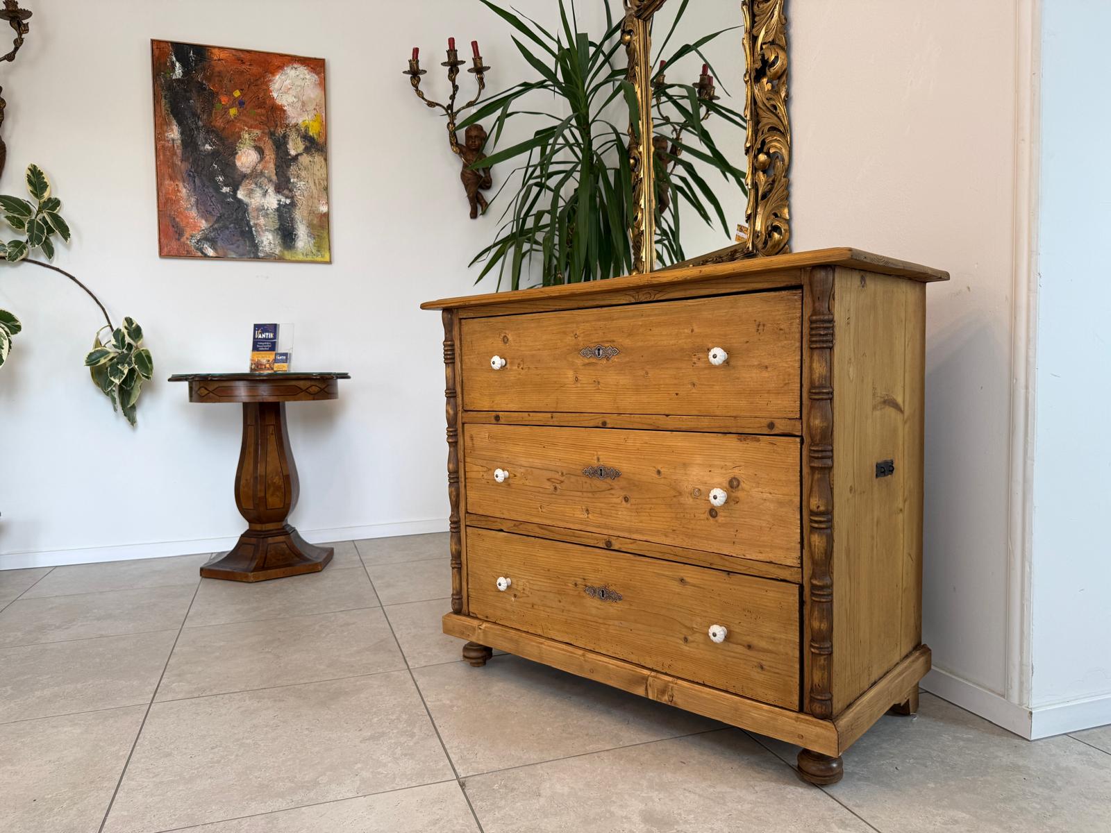 Biedermeier Kommode 3 Ladenkommode Antik Original D2380