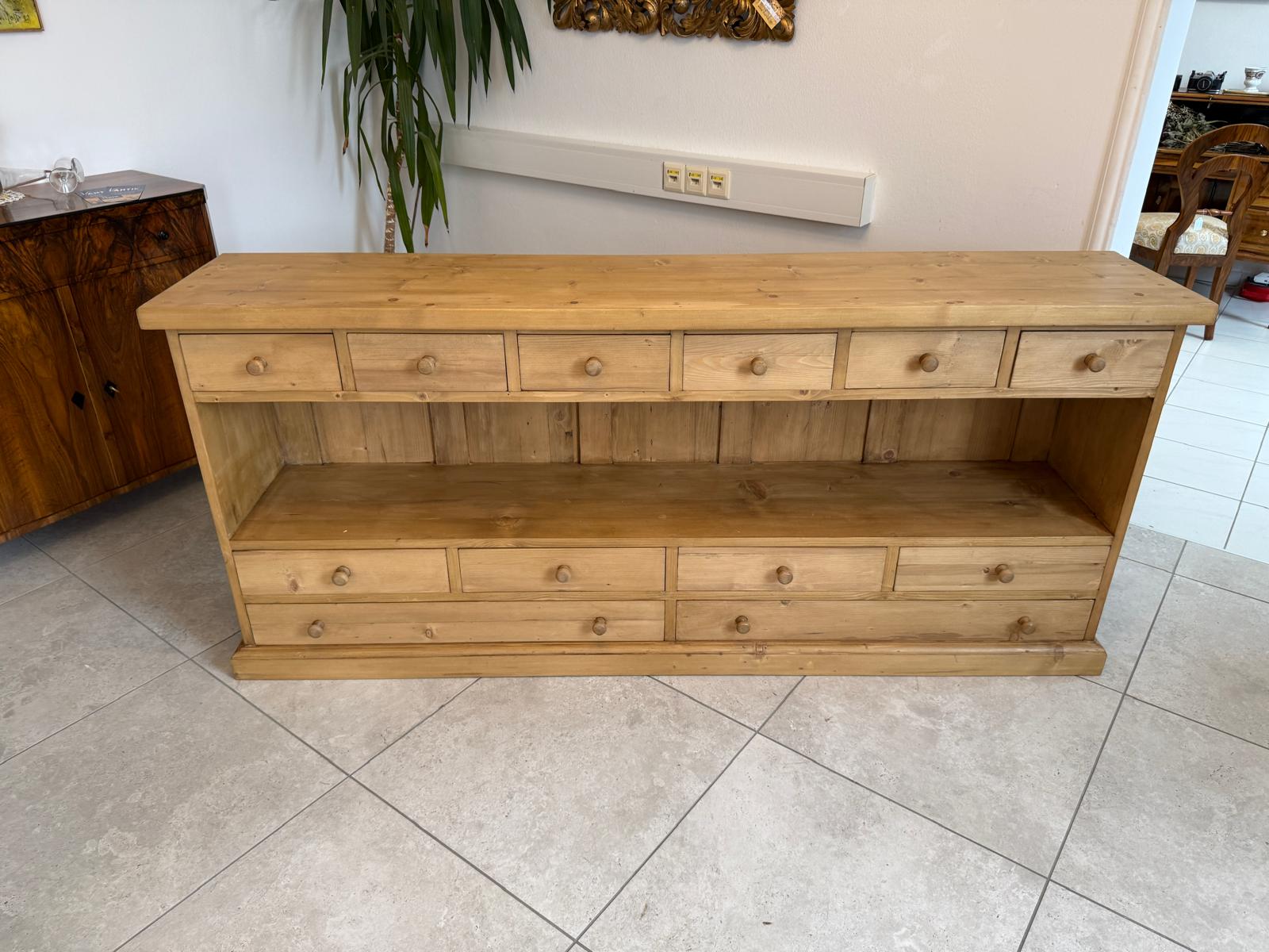 SALE Bäuerliche 12 Laden Kommode Anrichte Sideboard Weichholz G2072