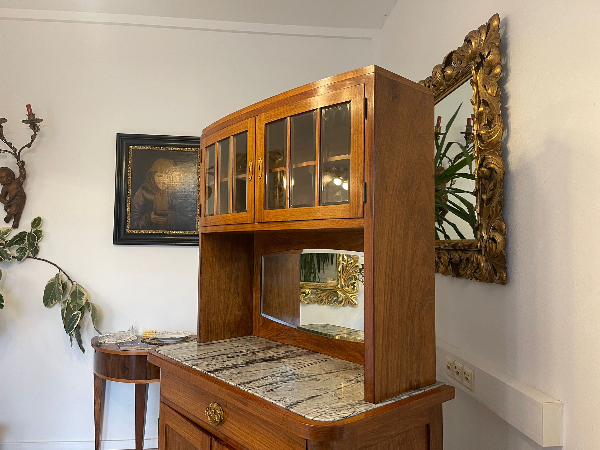 96aa8cd5-54a4-4822-825a-1cb57c94d436 Originale Jugendstil Kredenz Vitrine Bücherschrank Vintage Design A5054