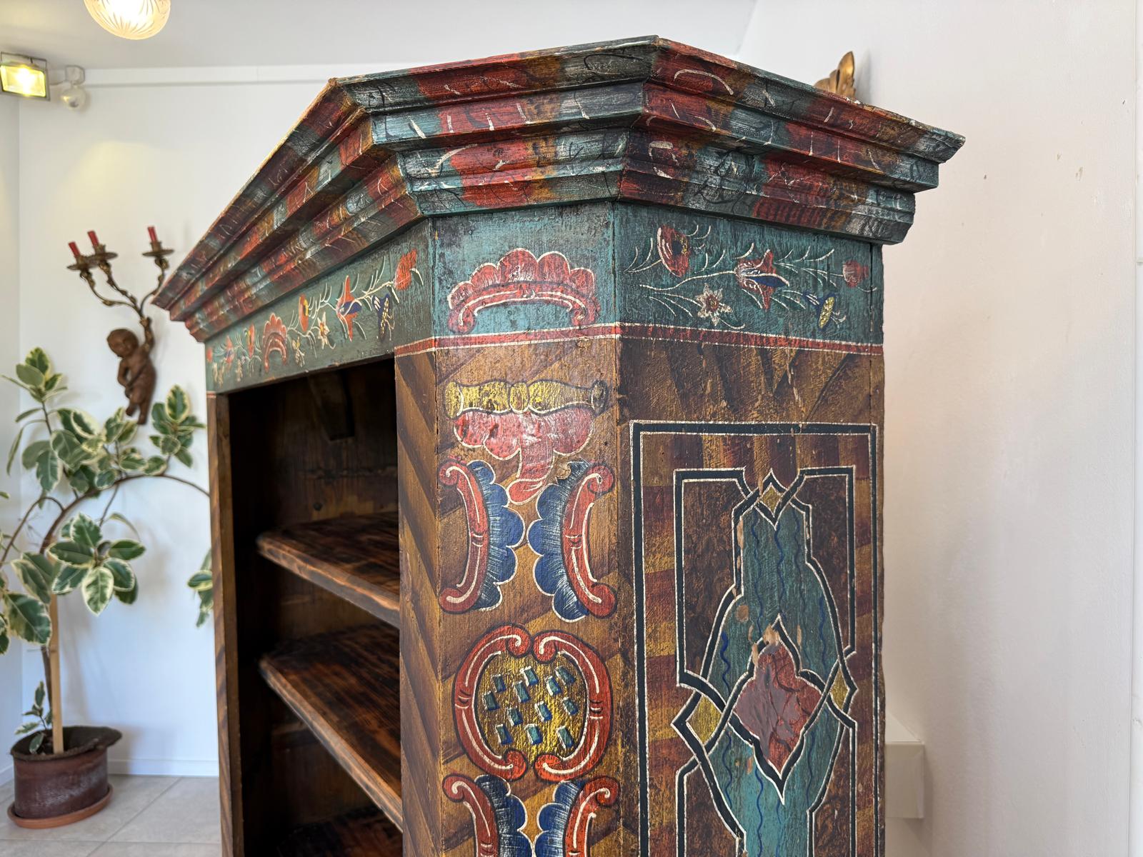 Handbemaltes Bauernregal Bücherregal Tirol Bauernkasten Reiterkasten G2030