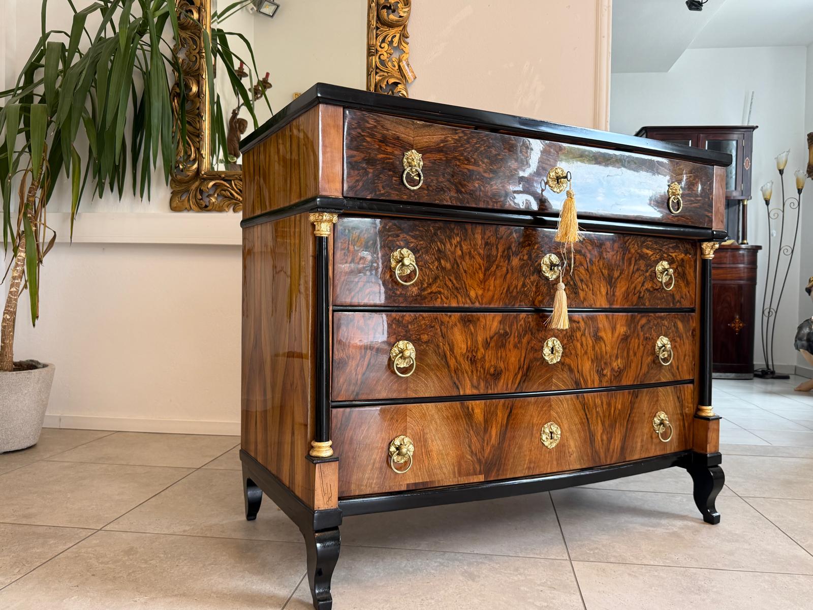 SALE Restaurierte Empire Schreibkommode Nussholz Antiquität Antikmöbel D2680