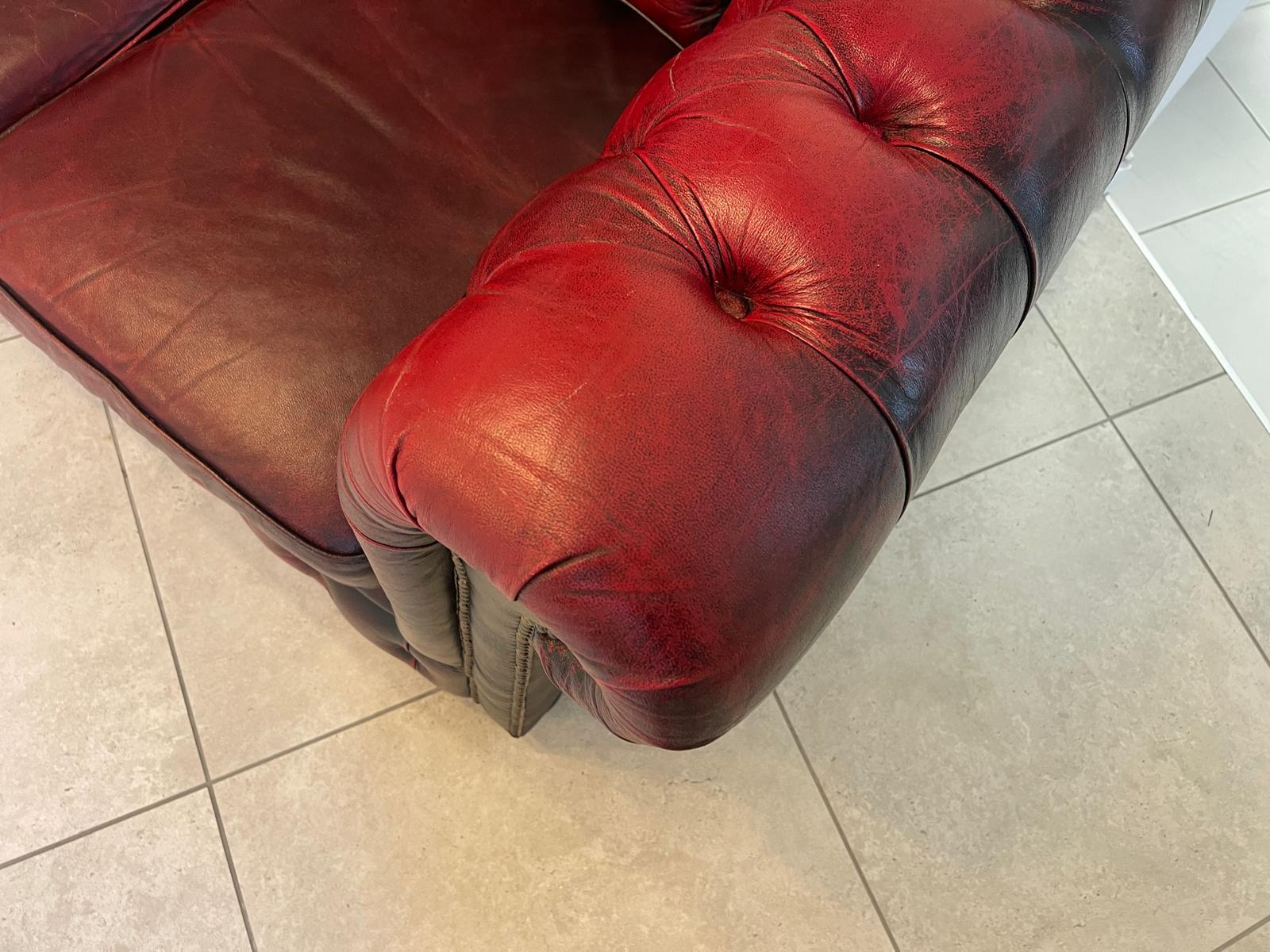Chesterfield 3er Clubsofa Diwan Couch Oxblood G1052