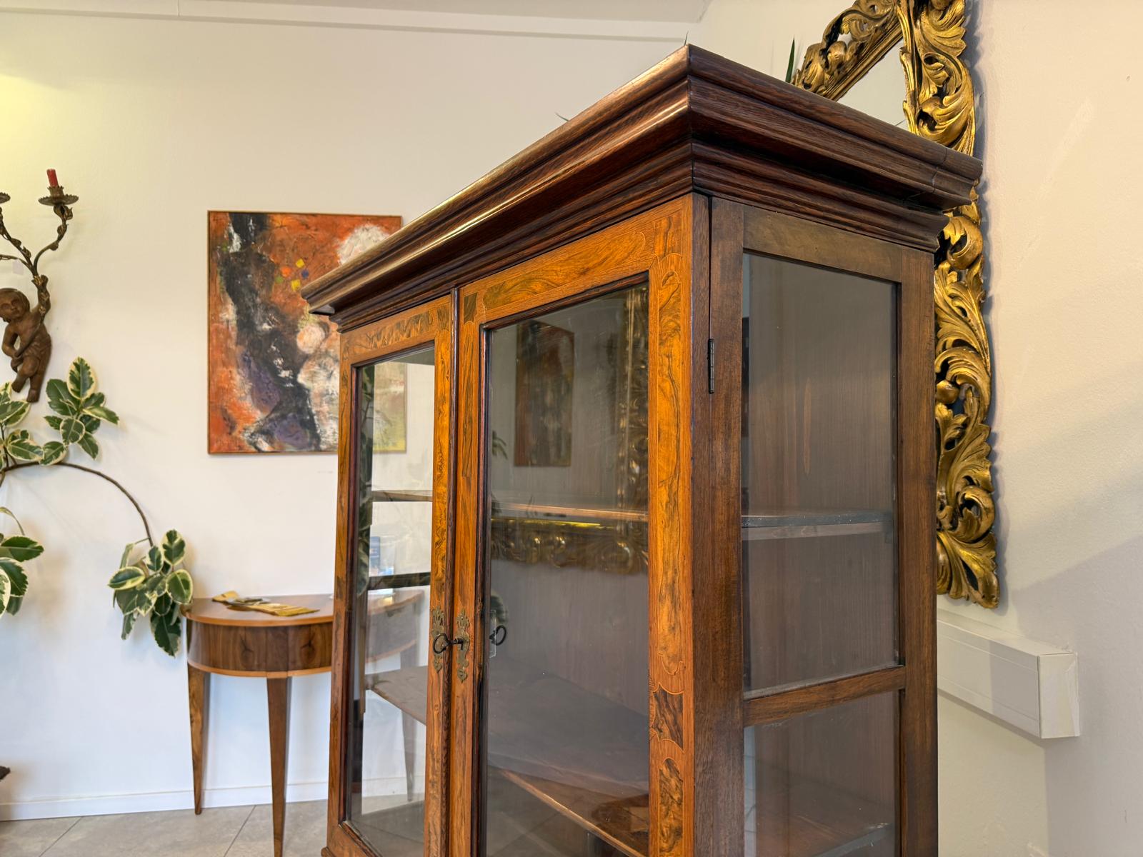 Sale Biedermeier Stilvitrine Bücherschrank Glasschrank Glaskasten D1034