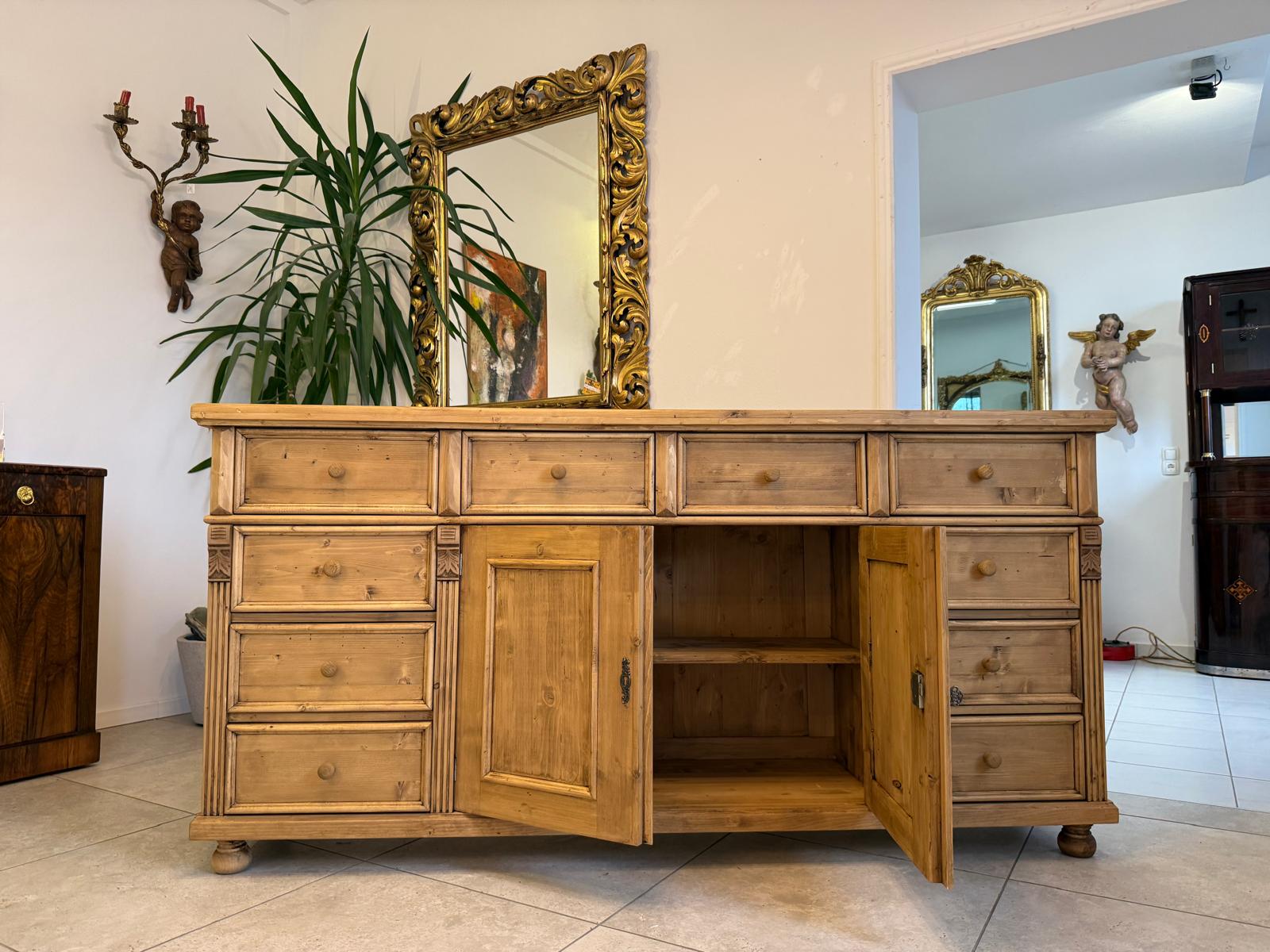 Antike 8 Ladenkommode Ladenschrank Apothekerschrank Altholzkommode D1137