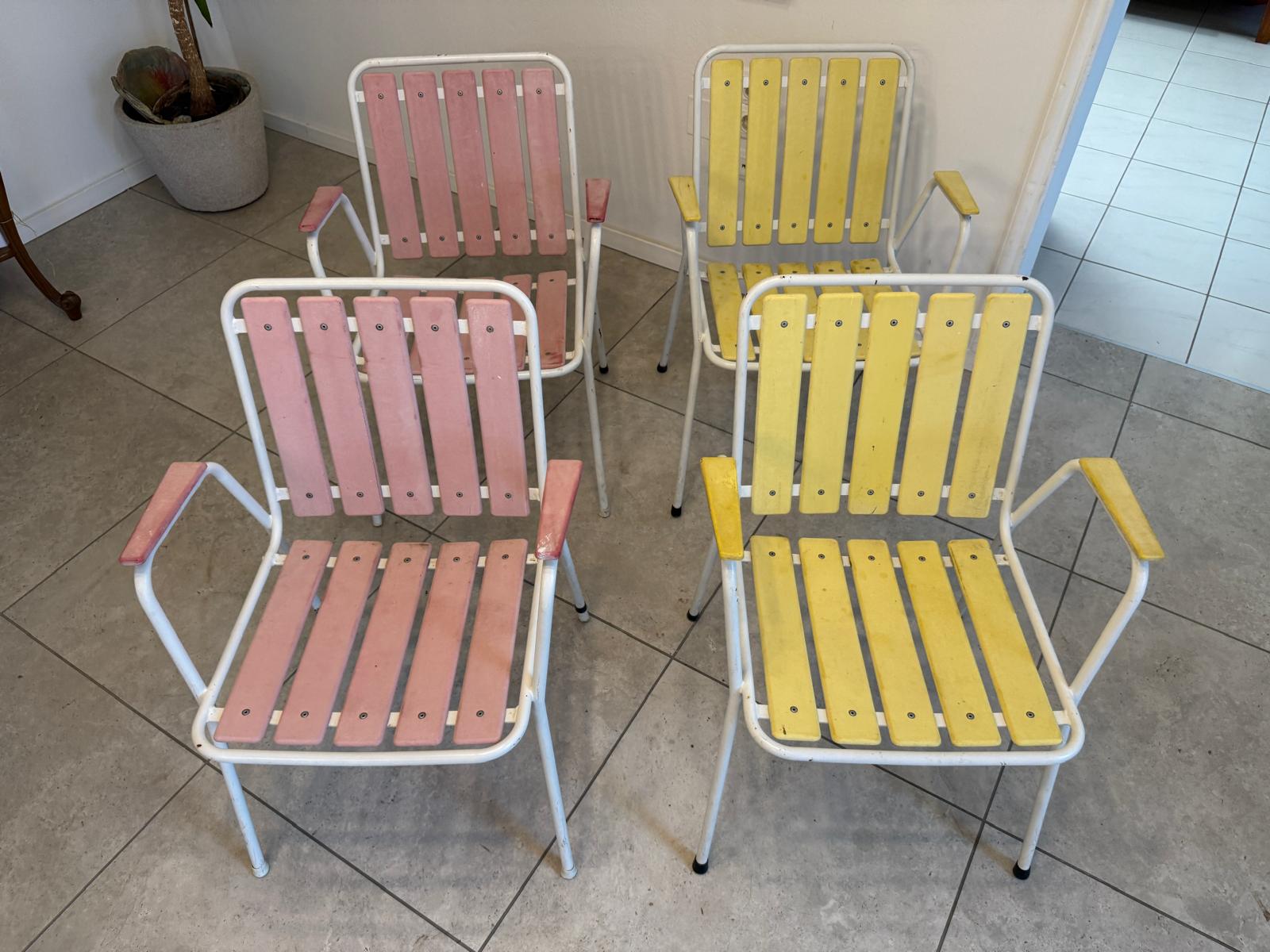 4 alte Gartensessel Dänemark Gartenstuhl Sessel G1811