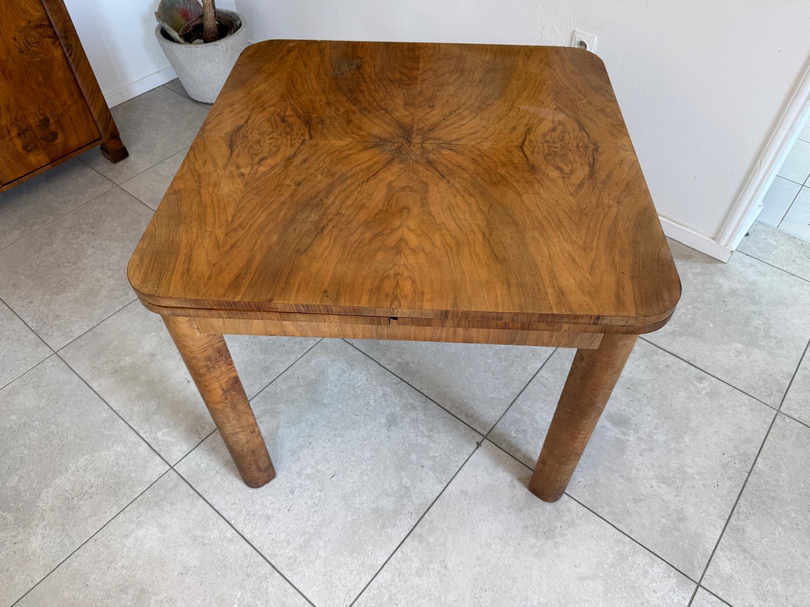 Art Deco Bauhaus Beistelltisch Rund Auszugtisch D2583