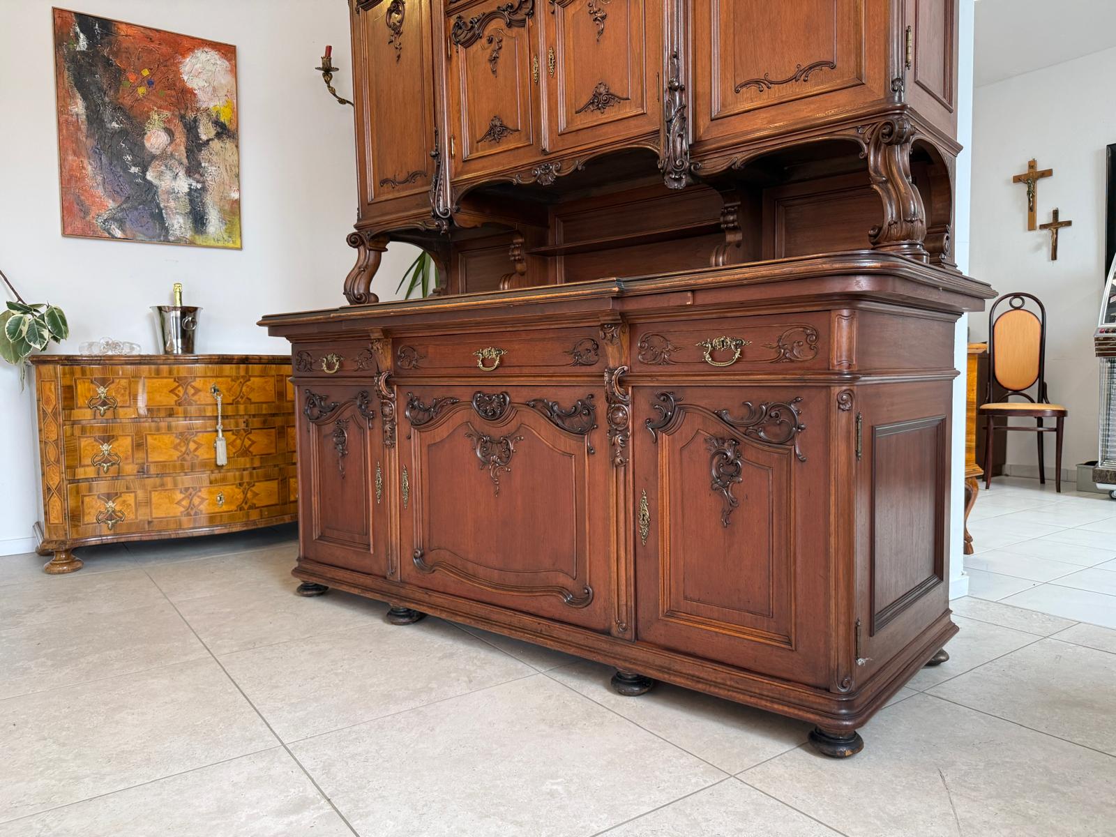 Figurales Pfeiferlbarock Aufsatzbuffet Altarschrank Aufsatzschrank / Buffet – D2658