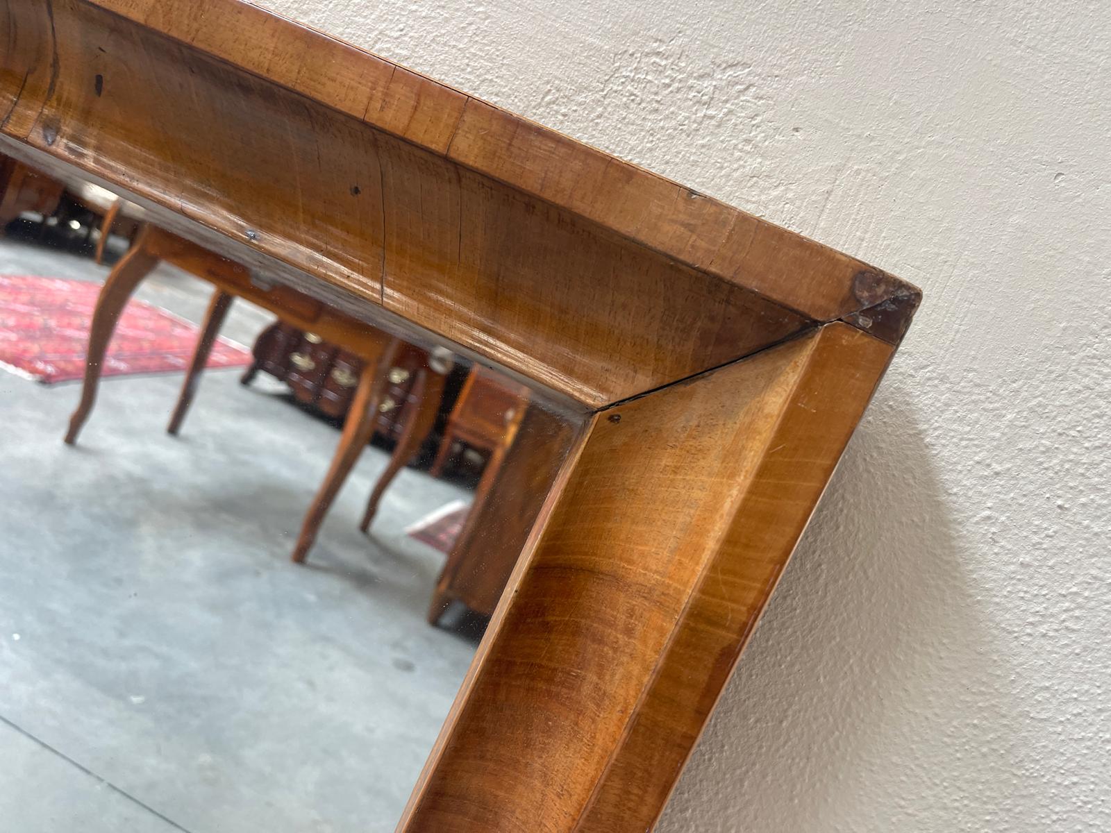 Biedermeier Spiegel Wandspiegel Original Nussholz Furniert Antiquität G1536