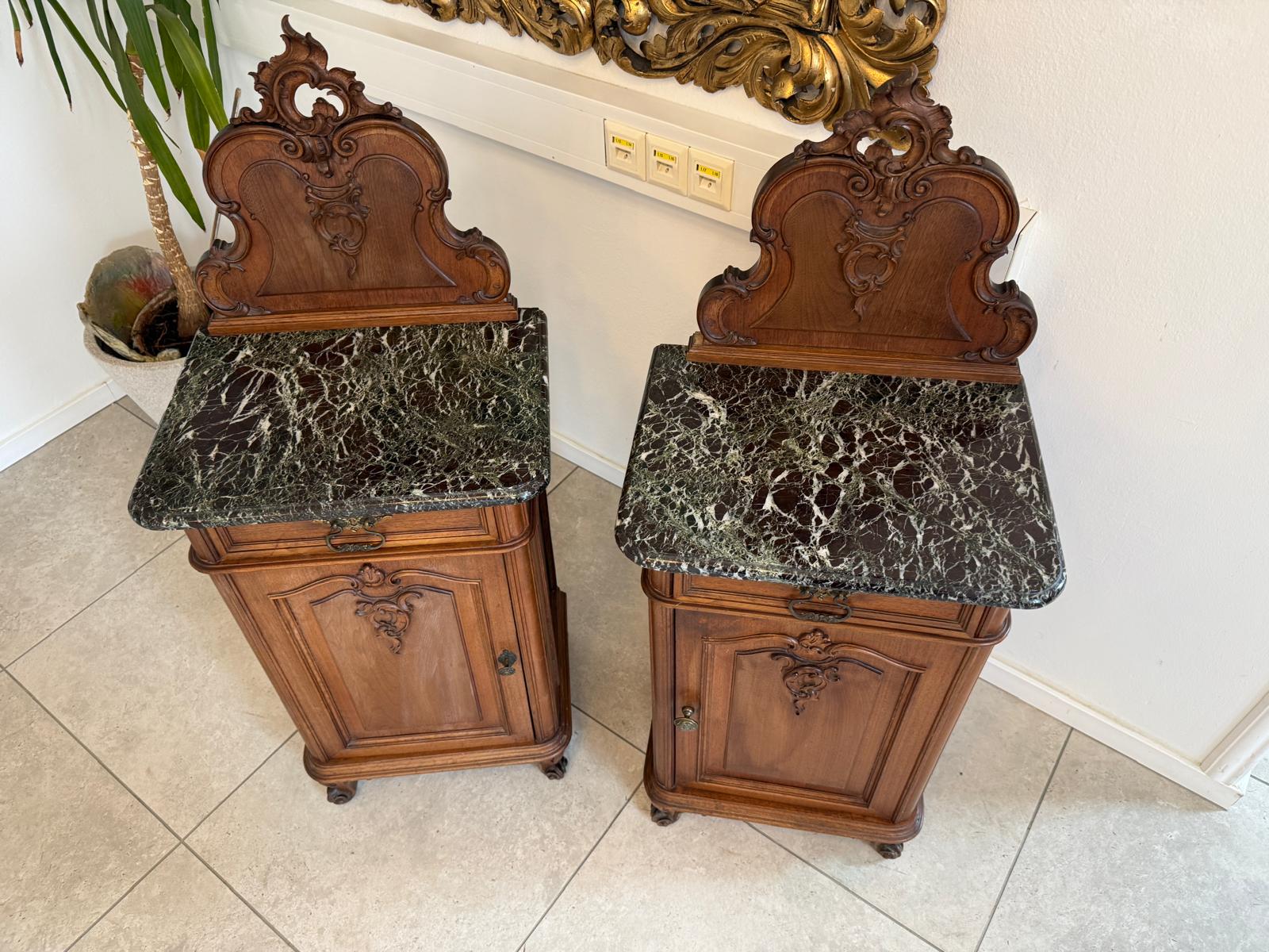 Originales Pärchen Gründerzeit Historismus Nachtkasterl Pfeiferlbarock  Antiquität D1030